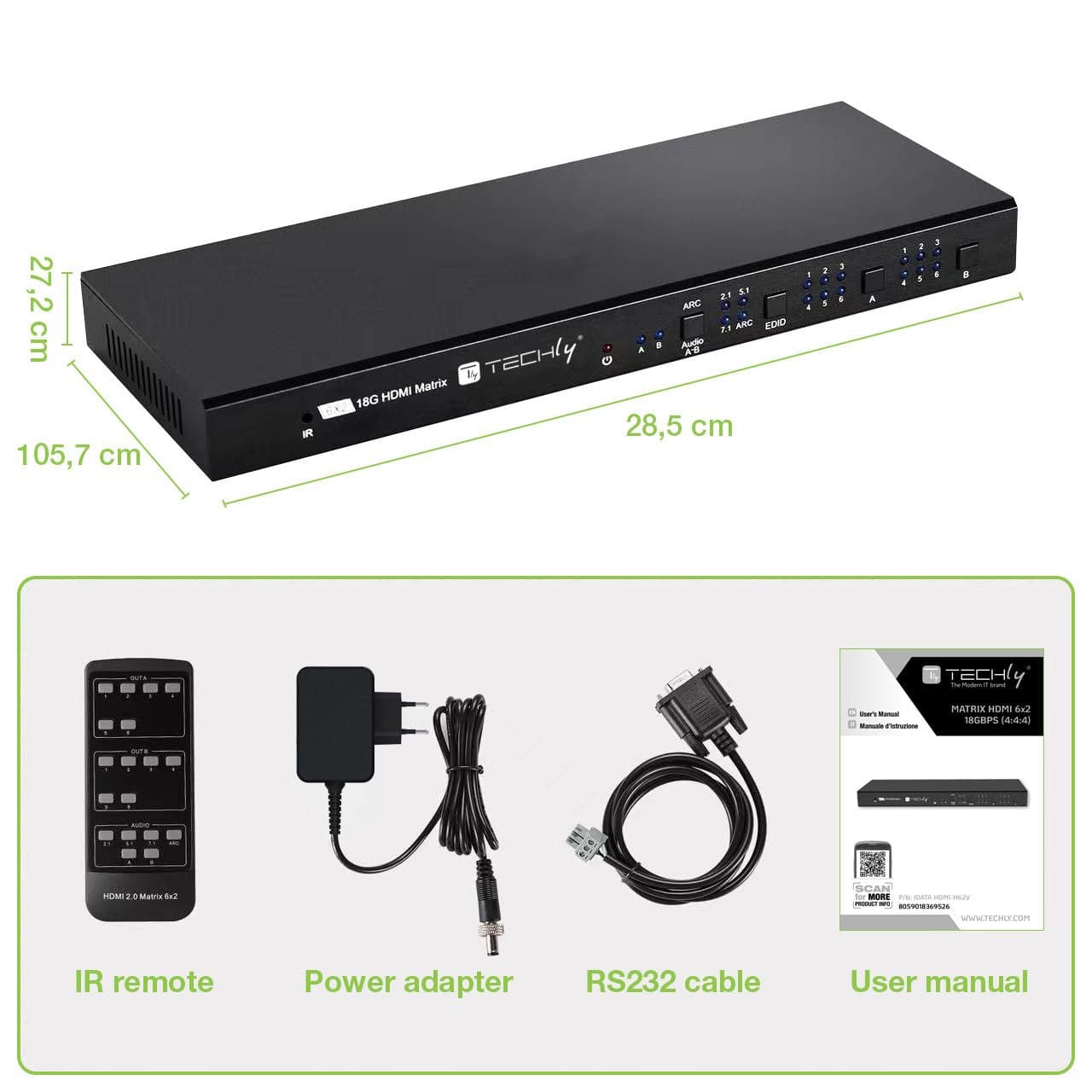 Matrix HDMI 2.0 6X 2 18Gbps 4k@60Hz con Audio e ARC in Cavi HDMI Scontolo.net - Potenza, commercioVirtuoso.it