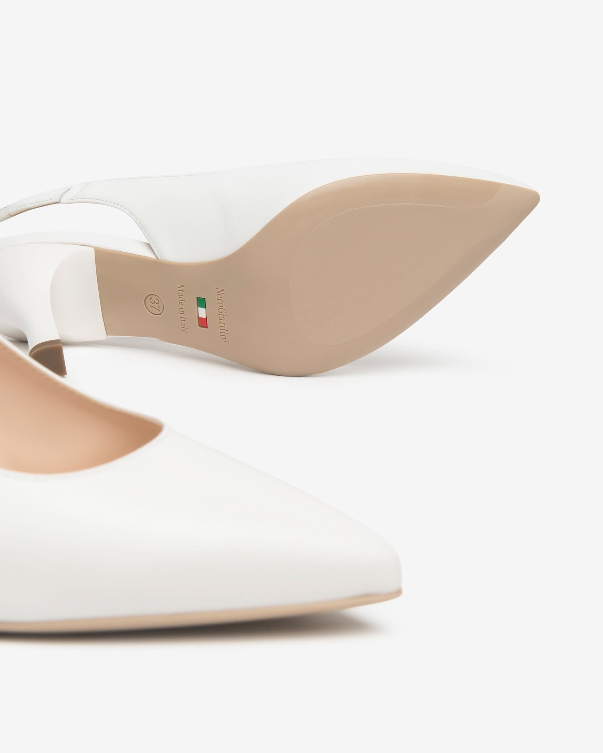 Nero Giardini slingback napa bianco E618341DE707 in prodotto Teresi Calzature - Marsala, commercioVirtuoso.it