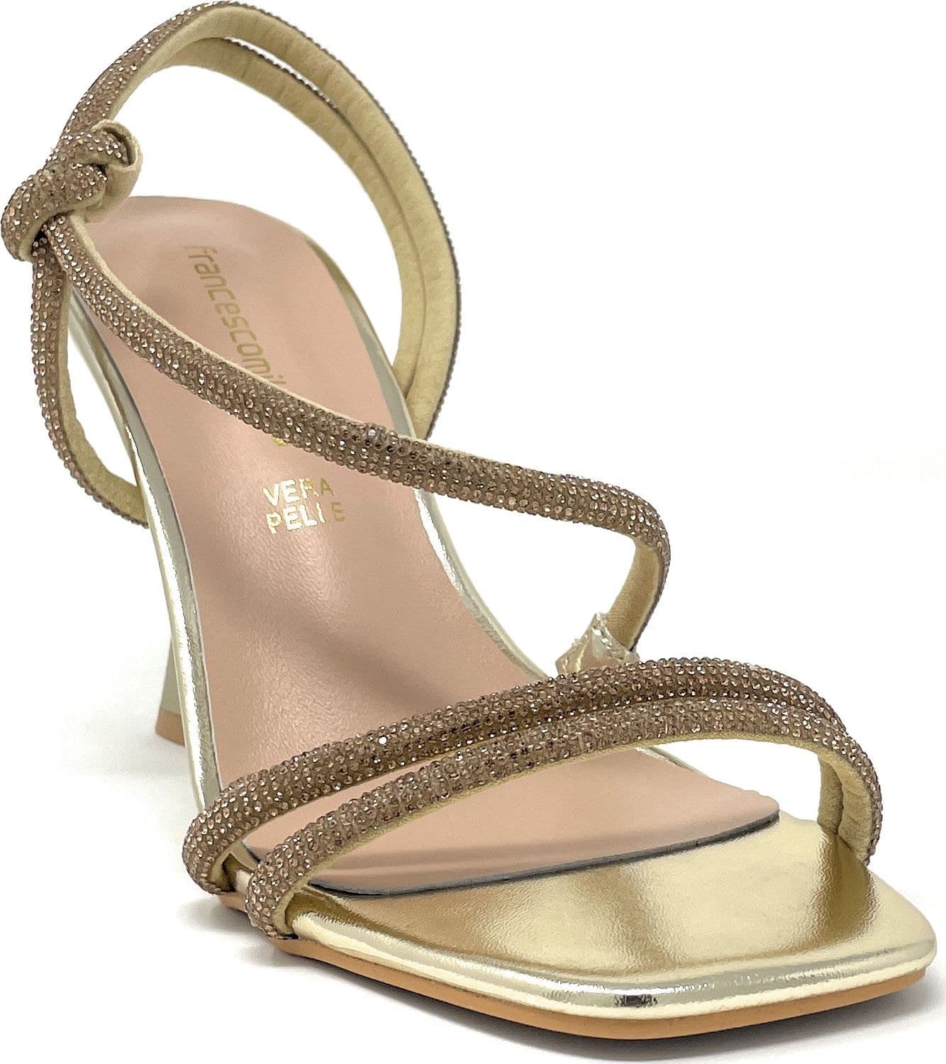 Francesco Milano sandali donna micro strass platino G19-02T in prodotto Teresi Calzature - Marsala, commercioVirtuoso.it