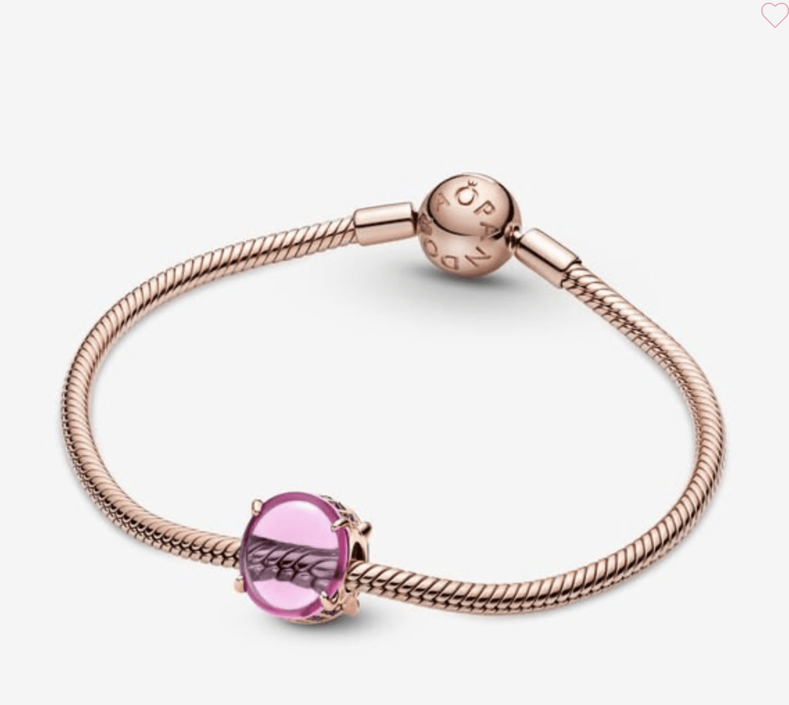 Pandora -Charm con pietra cabochon ovale rosa in Bead Charm Alba Gioielli - Casoria, commercioVirtuoso.it