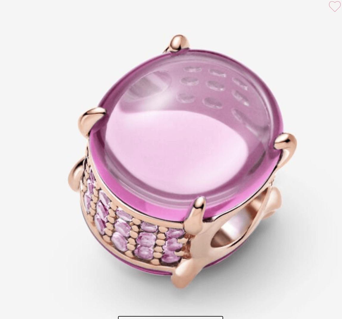 Pandora -Charm con pietra cabochon ovale rosa in Bead Charm Alba Gioielli - Casoria, commercioVirtuoso.it
