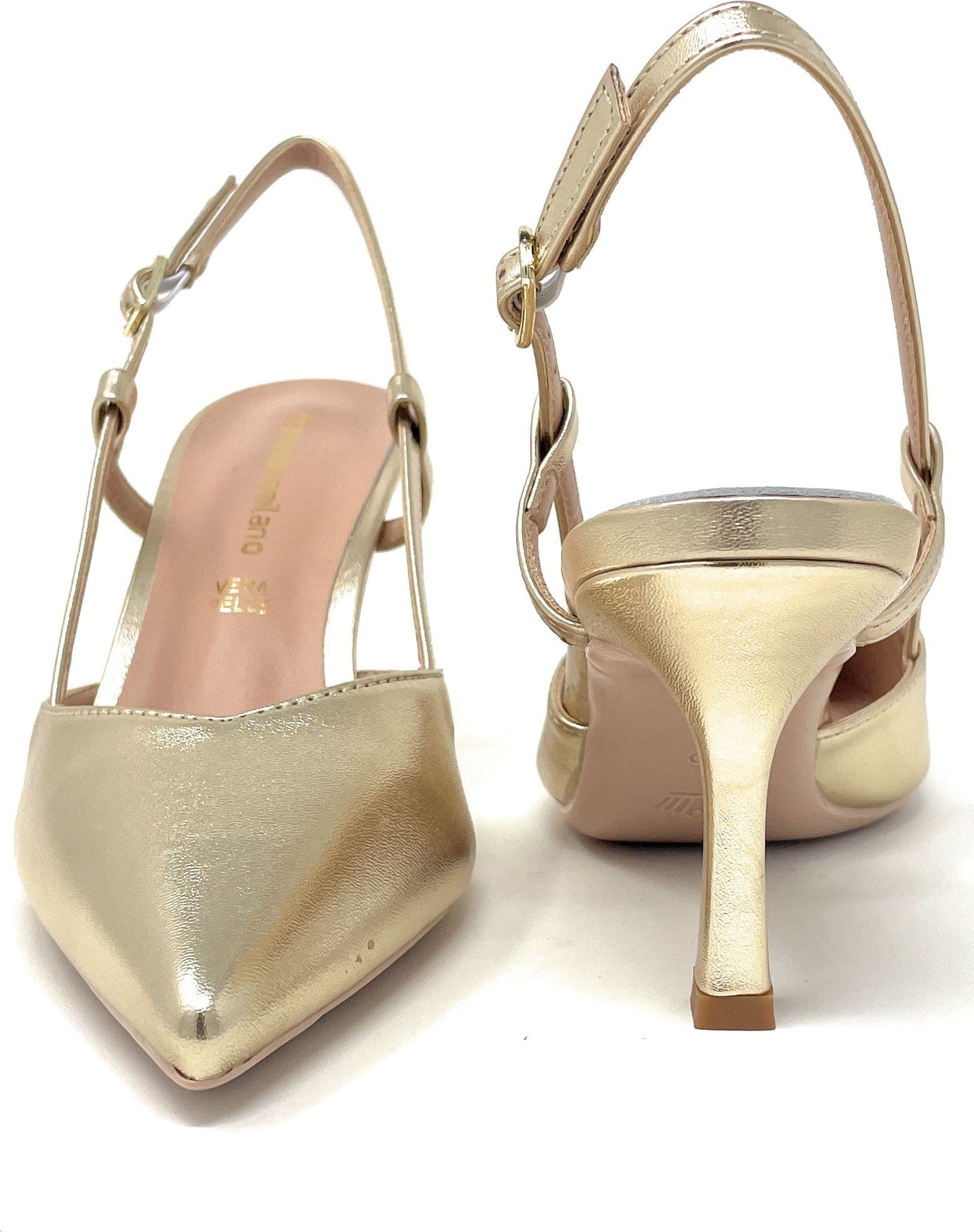Francesco Milano sling back donna in pelle platino A08-21N in prodotto Teresi Calzature - Marsala, commercioVirtuoso.it