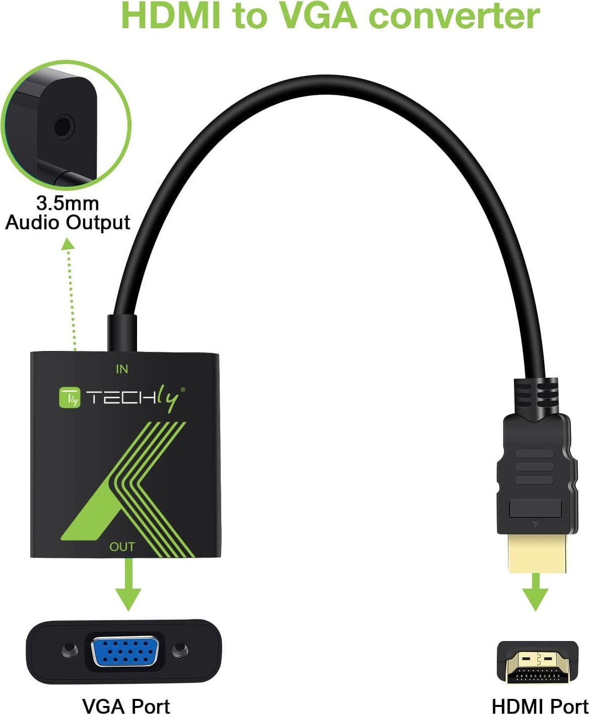 Cavo Convertitore Adattatore da HDMI&trade a VGA 1920x1200 con Audio 3.5'' in  Scontolo.net - Potenza, commercioVirtuoso.it