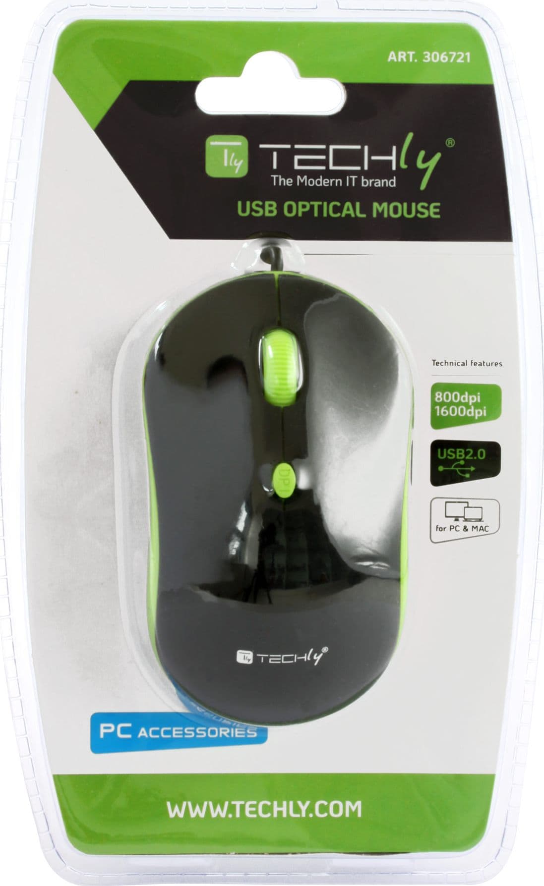 Mouse Ottico USB 800-1600 dpi Nero/Verde in  Scontolo.net - Potenza, commercioVirtuoso.it