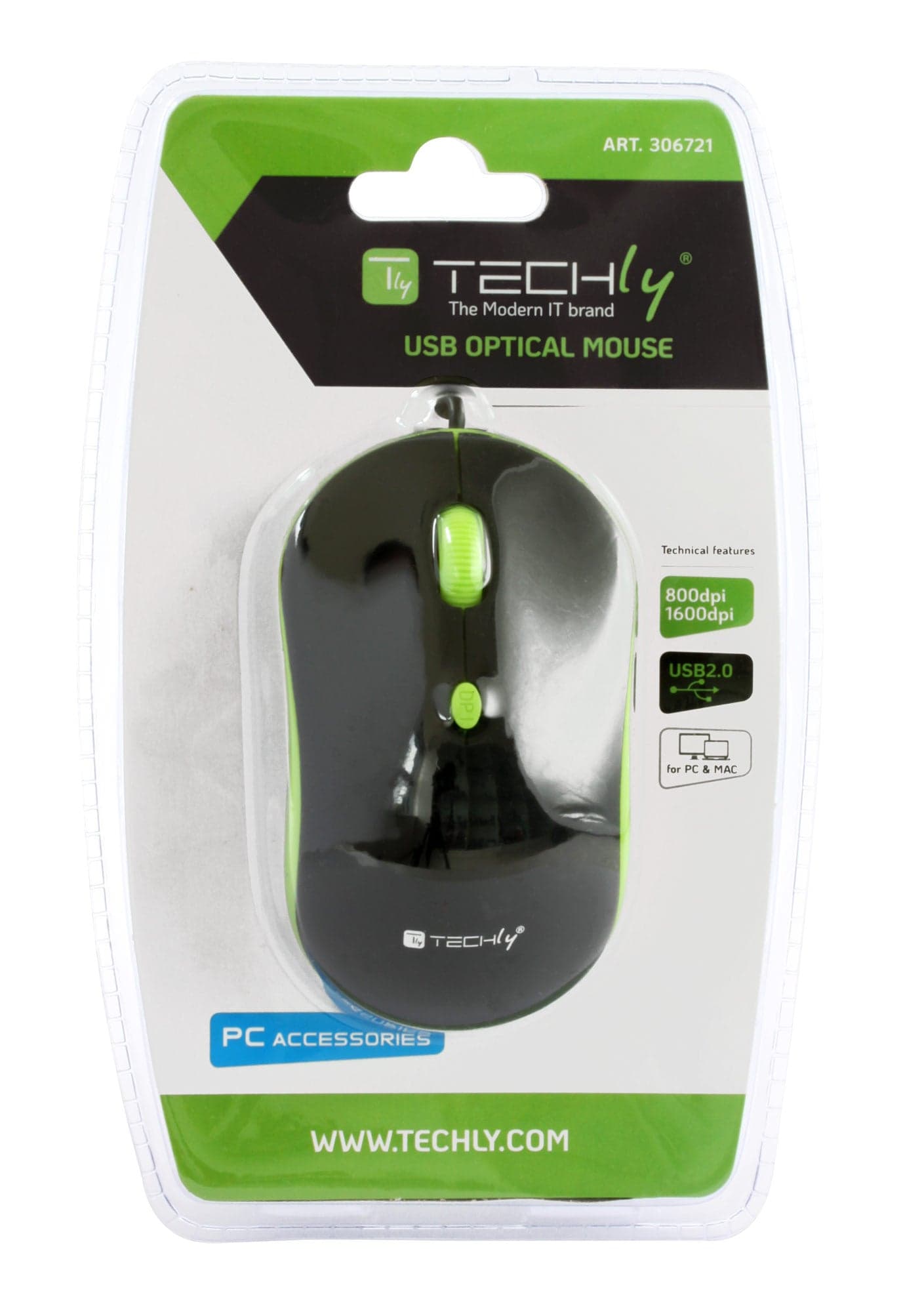 Mouse Ottico USB 800-1600 dpi Nero/Verde in  Scontolo.net - Potenza, commercioVirtuoso.it