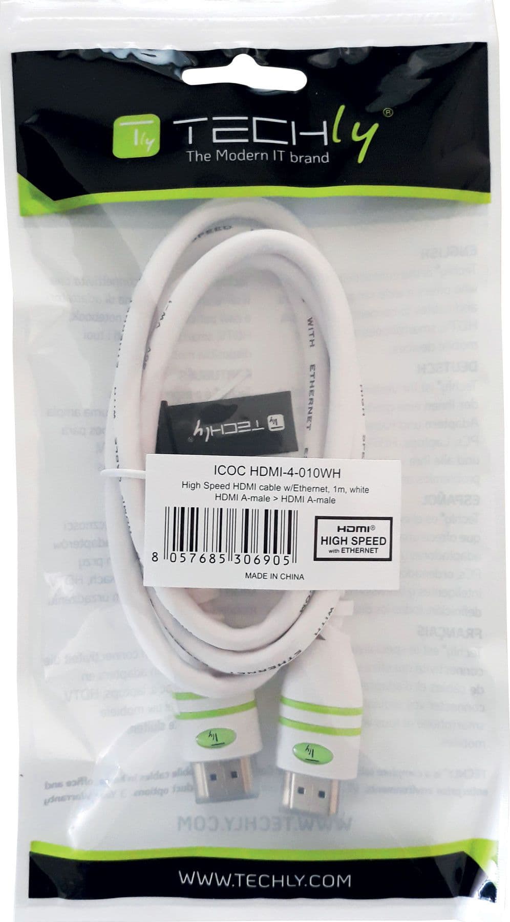 Cavo HDMI High Speed con Ethernet A/A M/M 5 m Bianco in Cavi HDMI Scontolo.net - Potenza, commercioVirtuoso.it