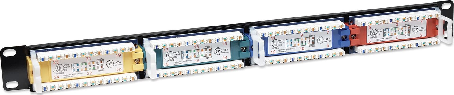 Pannello Patch UTP 24 porte Cat.5E Codifica Colorata in Cavi Ethernet Scontolo.net - Potenza, commercioVirtuoso.it
