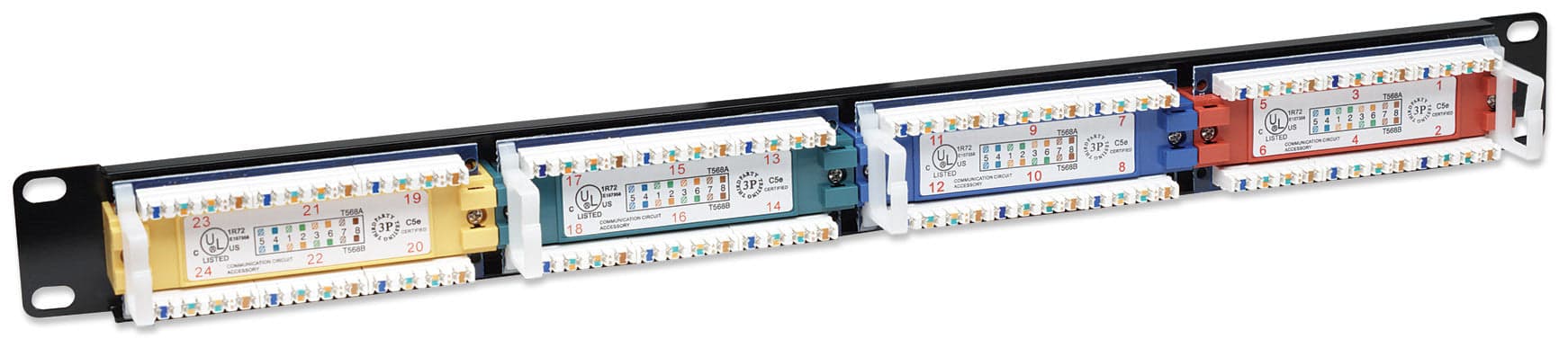 Pannello Patch UTP 24 porte Cat.5E Codifica Colorata in Cavi Ethernet Scontolo.net - Potenza, commercioVirtuoso.it