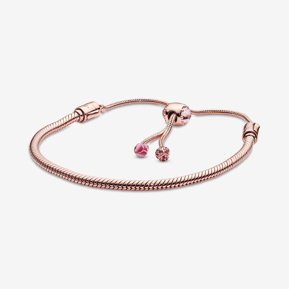 Pandora Bracciale Moments regolabile con maglia snake Fiore di pesco rosa in Bracciali Alba Gioielli - Casoria, commercioVirtuoso.it