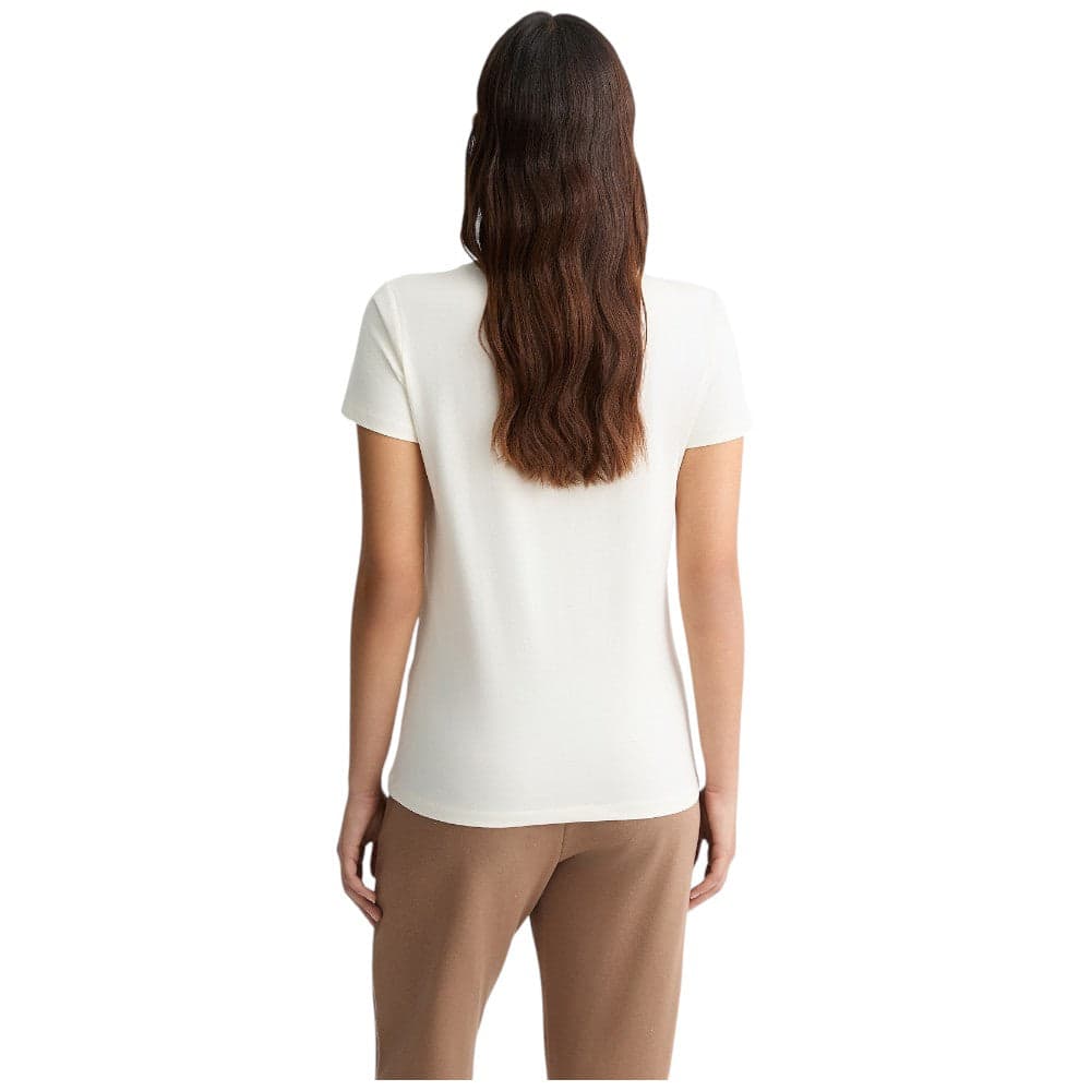 Liu Jo t-shirt bianco panna logo floreale strass TA5173JS003 M9161 T-shirt Liu Jo