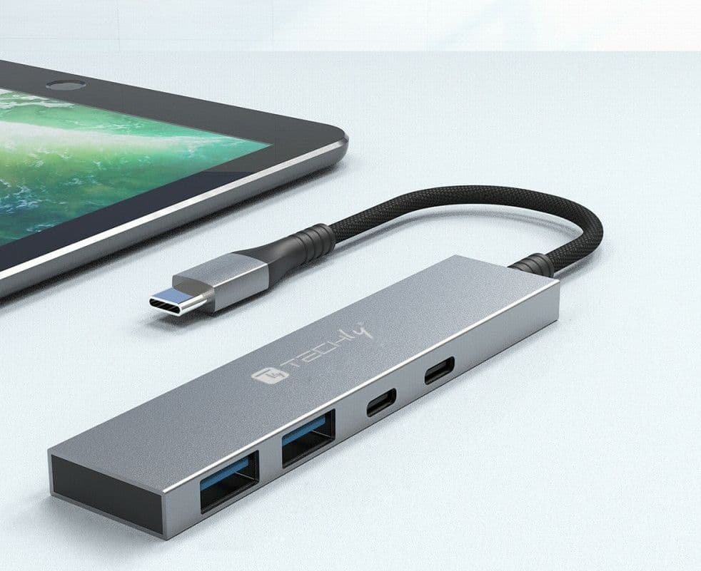 Techly IUSB32C-HUB4AC hub di interfaccia USB 3.2 Gen 1 (3.1 Gen 1) Type-C 5000 Mbit/s Argento in  Scontolo.net - Potenza, commercioVirtuoso.it