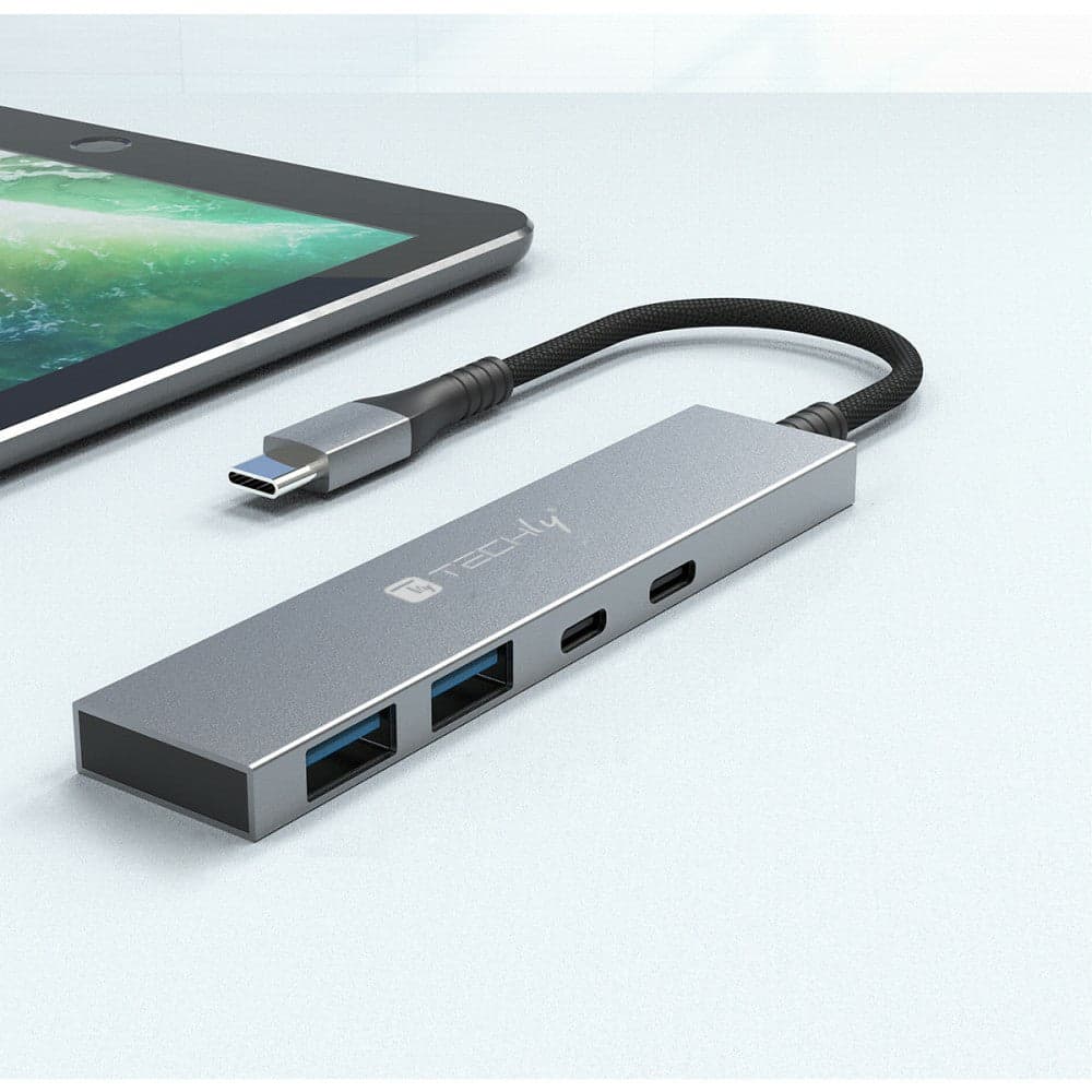 Techly IUSB32C-HUB4AC hub di interfaccia USB 3.2 Gen 1 (3.1 Gen 1) Type-C 5000 Mbit/s Argento in  Scontolo.net - Potenza, commercioVirtuoso.it