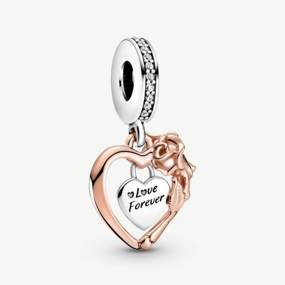 Pandora - Charm pendente Cuore e rosa
