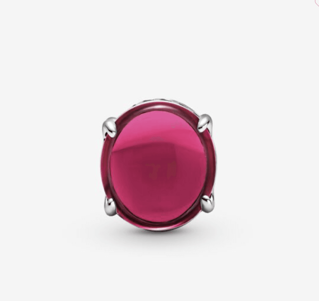 Pandora -Charm con pietra cabochon ovale fucsia in Bead Charm Alba Gioielli - Casoria, commercioVirtuoso.it