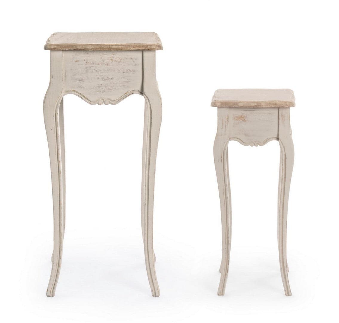 Tavolini "Clarisse" struttura in legno paulownia con pannelli in MDF per interni - 10