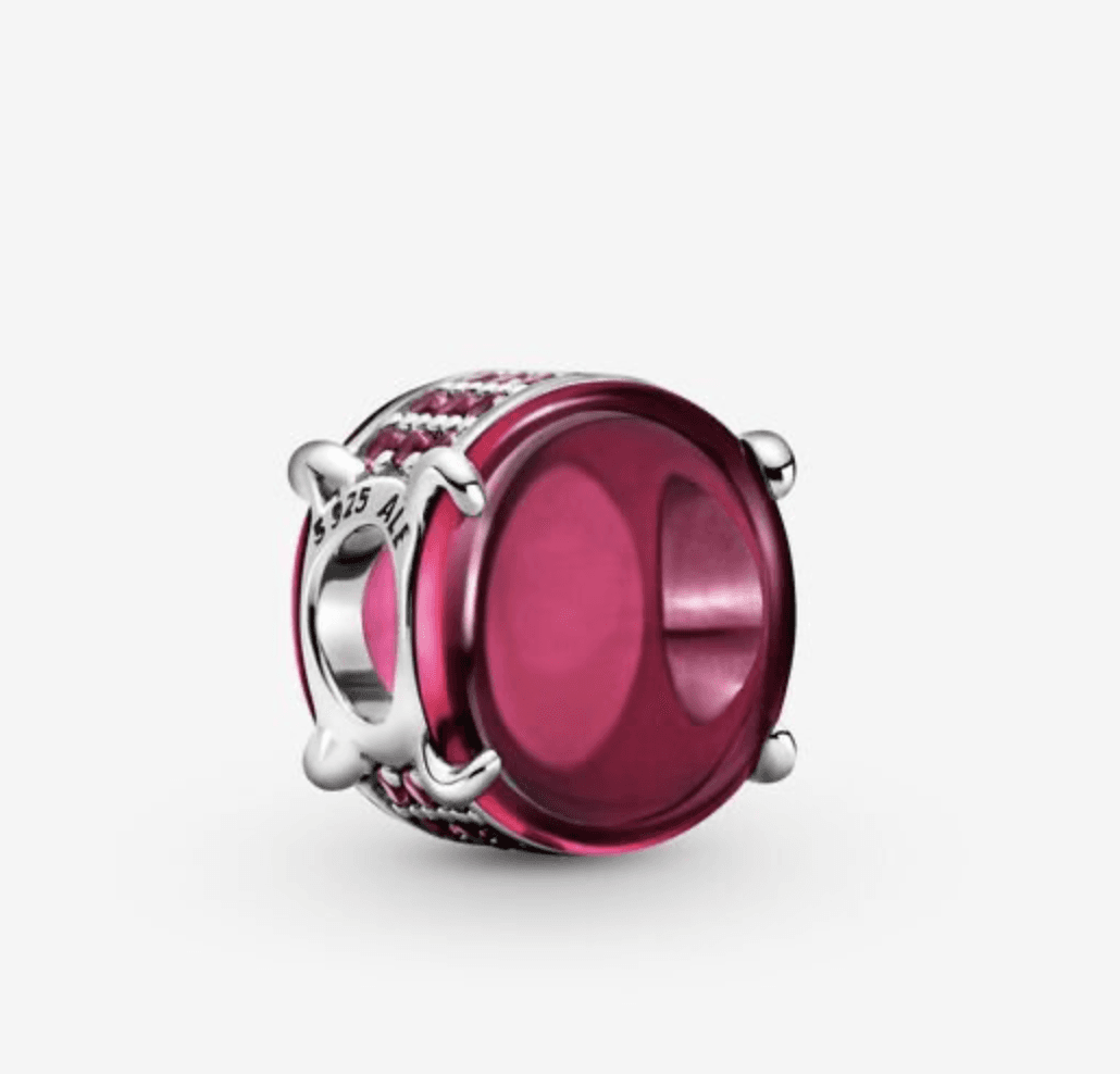Pandora -Charm con pietra cabochon ovale fucsia in Bead Charm Alba Gioielli - Casoria, commercioVirtuoso.it