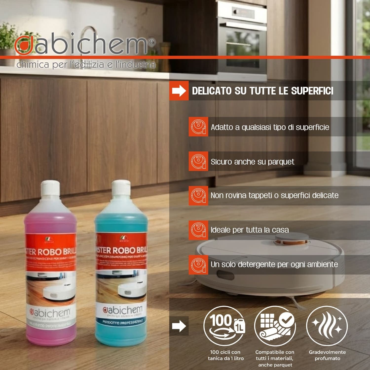 MISTER ROBO BRILLO detergente concentrato per robot e lavapavimenti 1 lt in Detergenti per pavimento Masterbrico - Longobardi, commercioVirtuoso.it