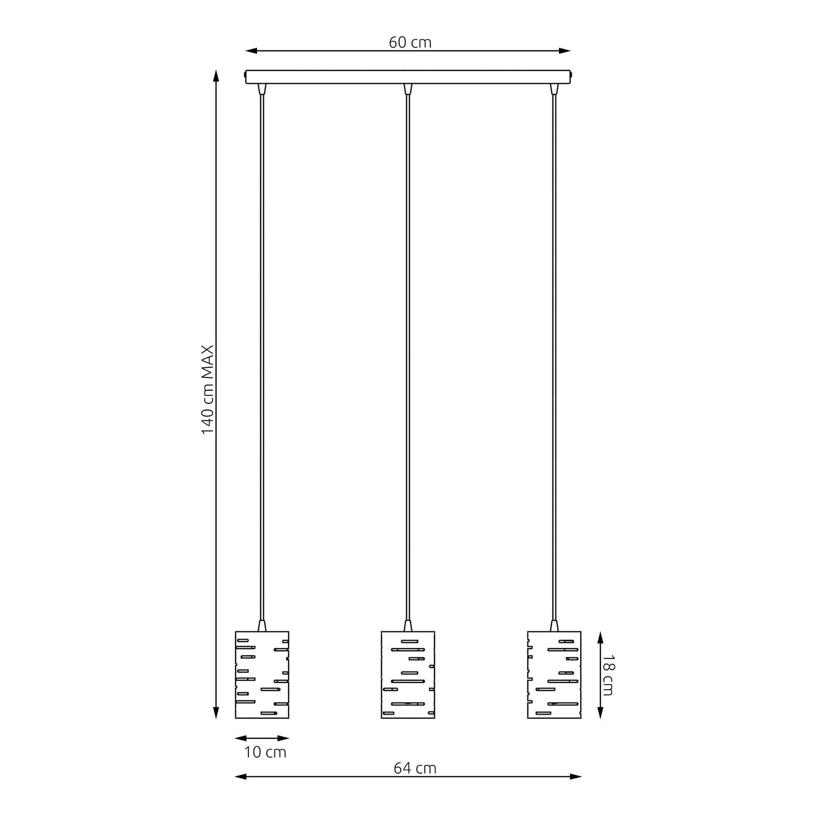 Sospensione 3 Luci Tank Con Base Rettangolare In Acciaio Nero E Cilindri in Lampade a sospensione LuceArt - Montecorvino Pugliano, commercioVirtuoso.it