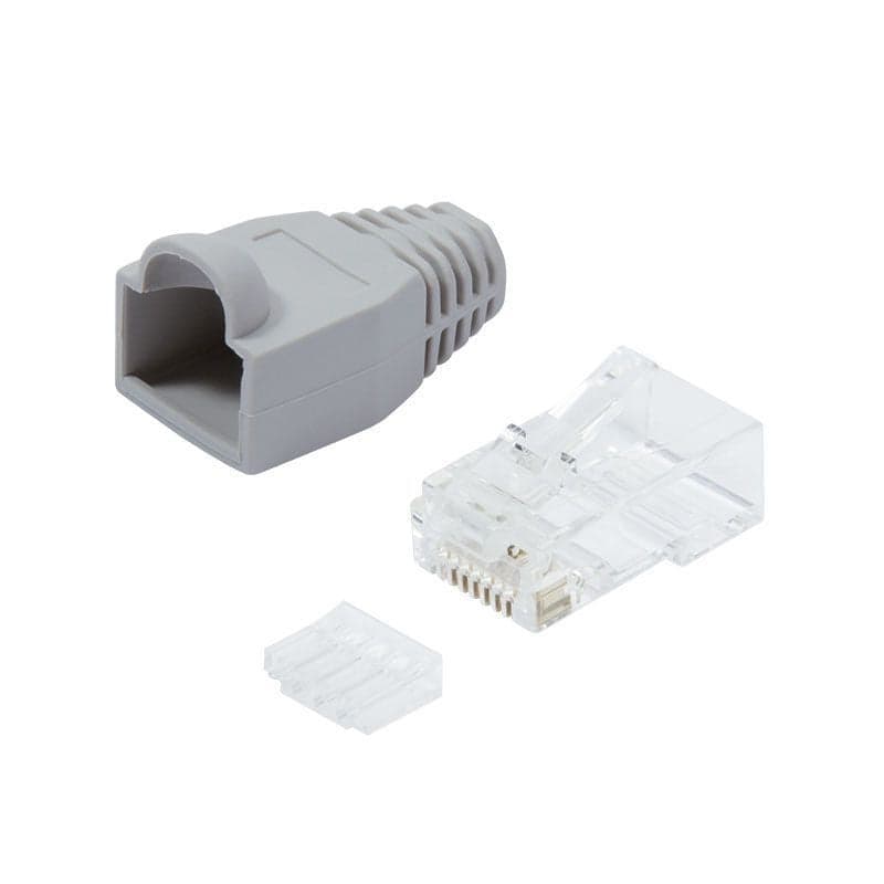 Plug Cat.6 RJ45 e Copriconnettore per Cavo Non Schermato 100pz Grigio in Cavi Ethernet Scontolo.net - Potenza, commercioVirtuoso.it