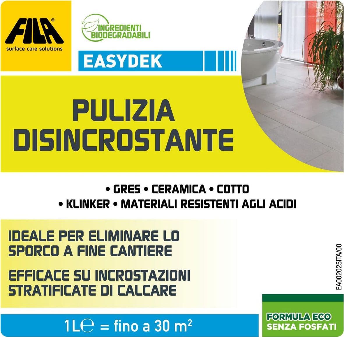 Fila EASYDEK detergente disincrostante eco per gres e ceramica lt.1 in Detergenti multiuso Masterbrico - Longobardi, commercioVirtuoso.it