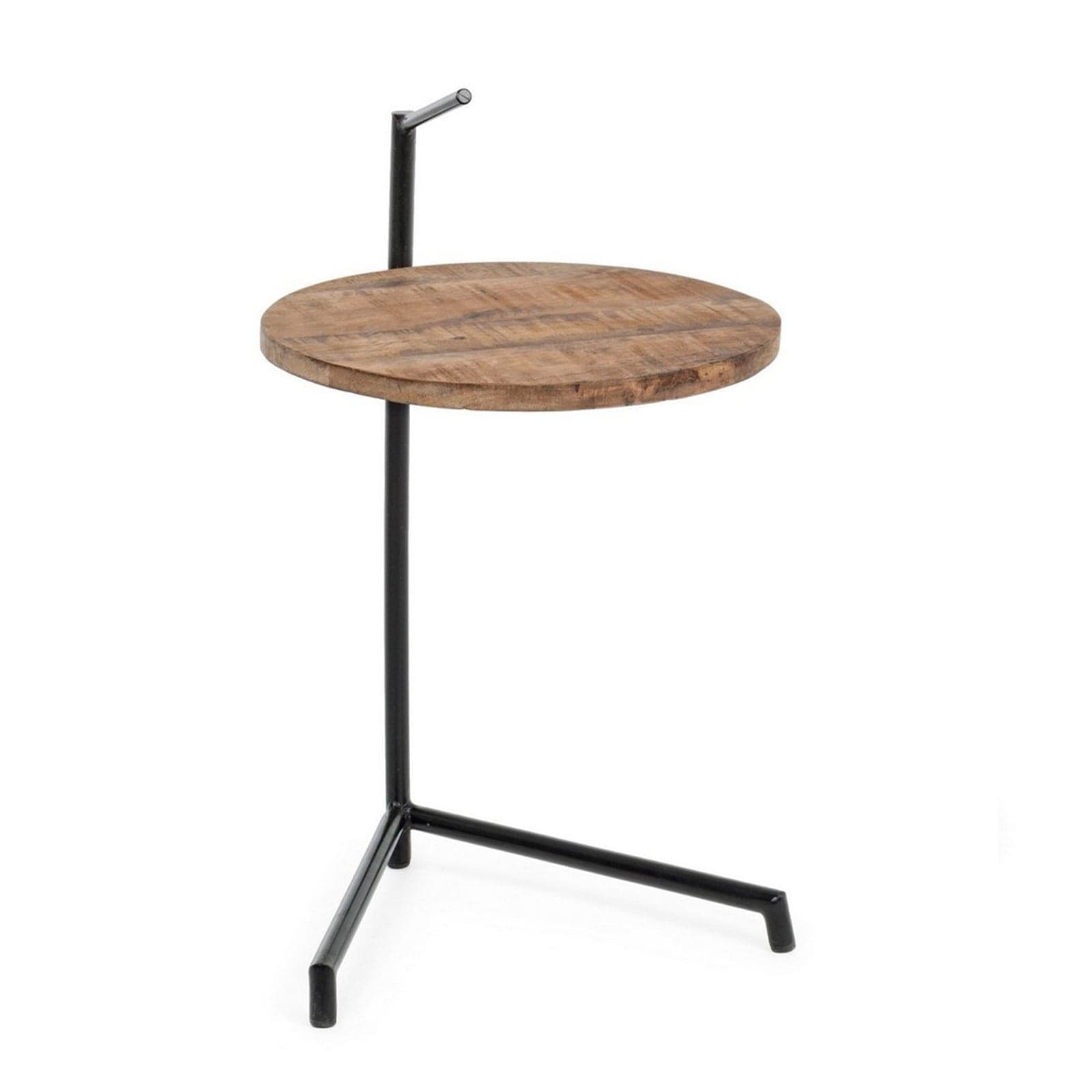 Tavolino "Walton" struttura in acciaio e pano in legno di mango per arredamento - 10