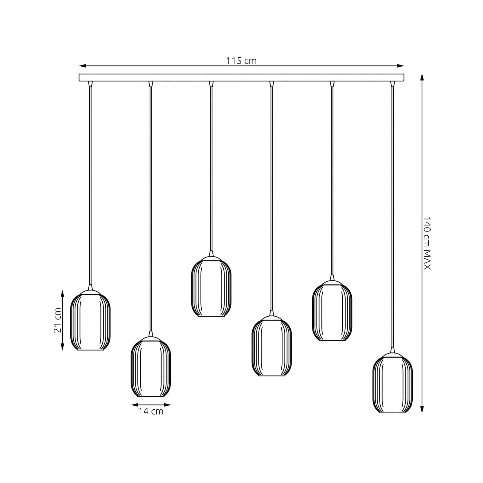 Lampadario 6 Luci Verdi In Acciaio Nero E Vetri Plissettati Bianchi in Lampade a sospensione LuceArt - Montecorvino Pugliano, commercioVirtuoso.it