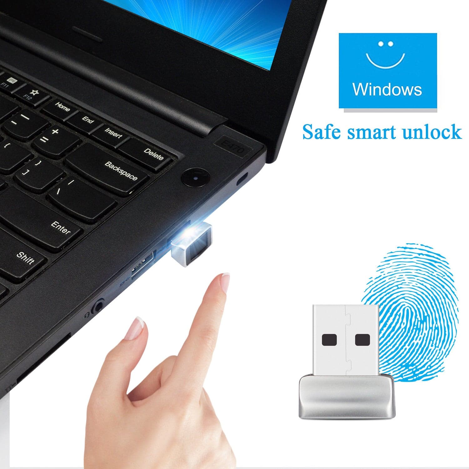 Lettore di Impronte Digitali Fingerprint USB 2.0 con Sensore a 360 gradi in Lettori schede di memoria esterni Scontolo.net - Potenza, commercioVirtuoso.it