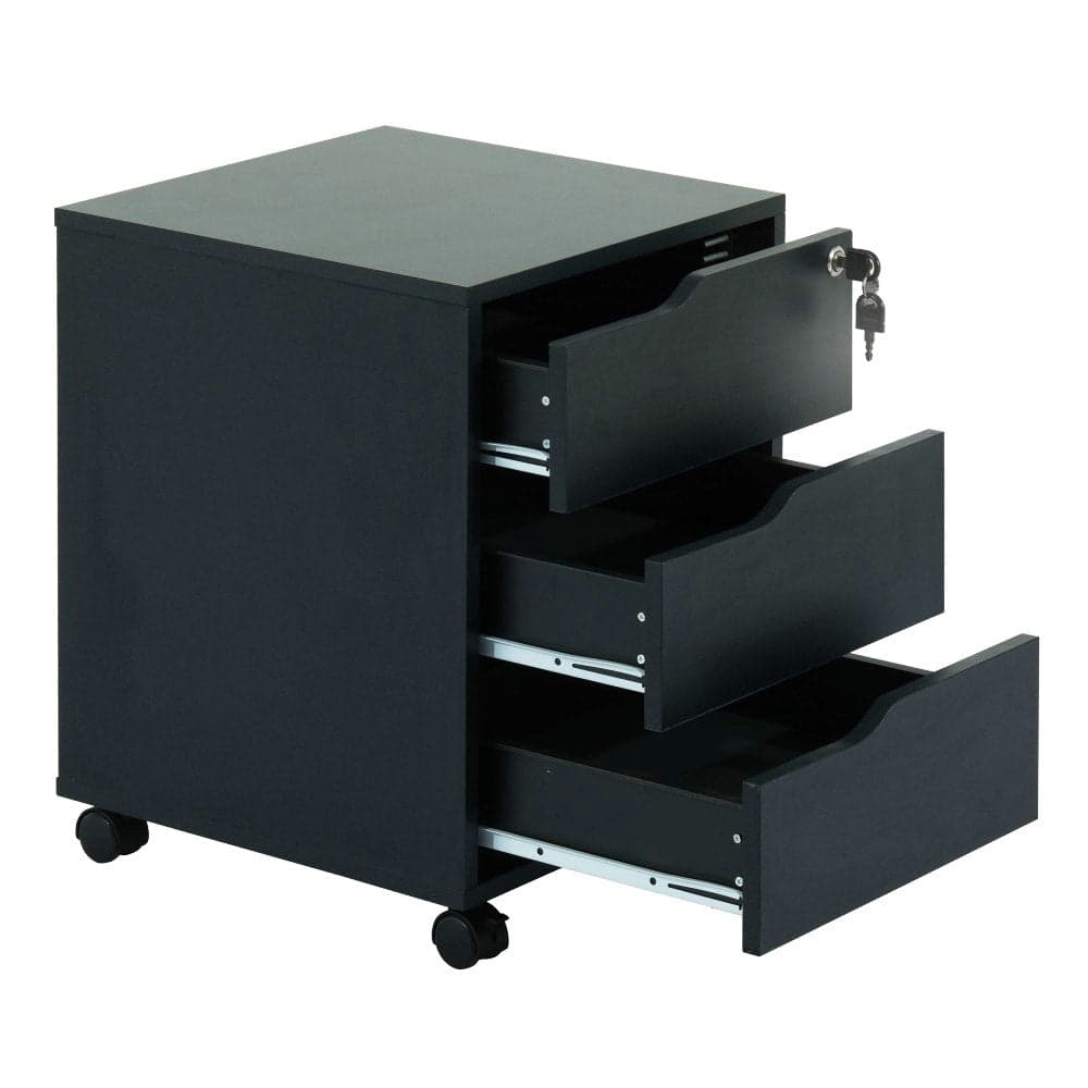 Cassettiera a Tre Cassetti con Ruote per Scrivania Nero in Cassetti Scontolo.net - Potenza, commercioVirtuoso.it