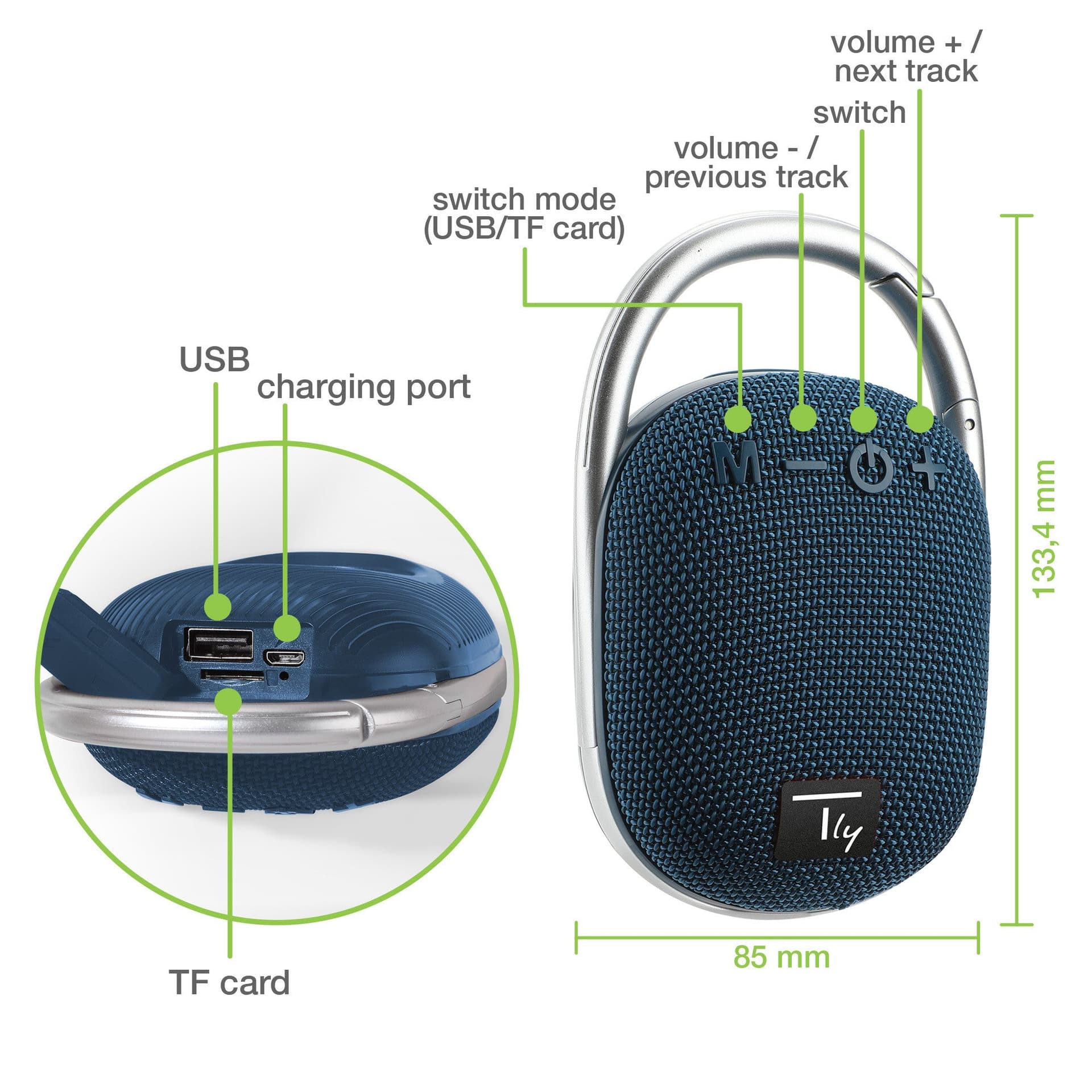 Mini Altoparlante Wireless BT V5.3 Speaker Luce LED Vivavoce TF USB Blu in Casse portatili Bluetooth Scontolo.net - Potenza, commercioVirtuoso.it