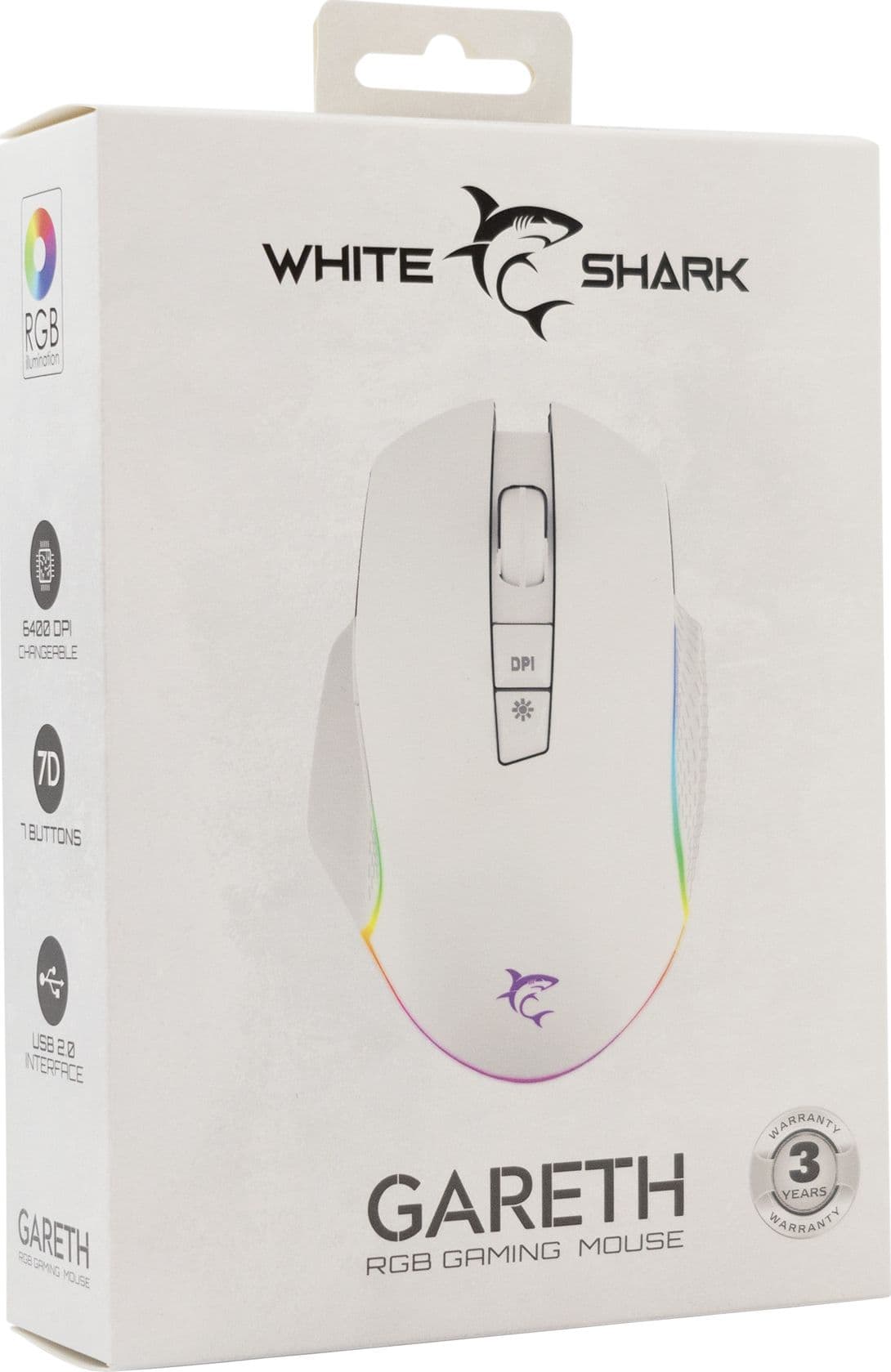 Mouse Ottico Gaming LED RGB con Cavo USB 6400 dpi Bianco, GARETH in Mouse da gioco Scontolo.net - Potenza, commercioVirtuoso.it