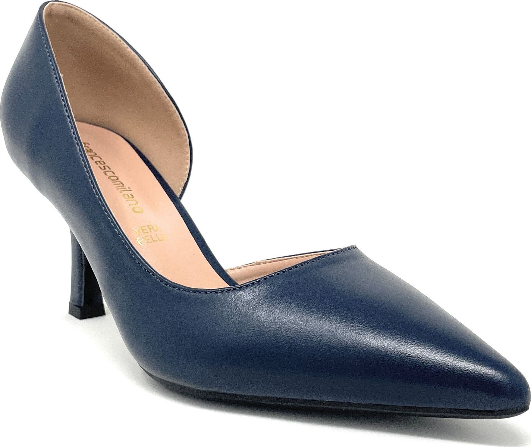 Francesco Milano décolleté in pelle blu navy A08-12A in prodotto Teresi Calzature - Marsala, commercioVirtuoso.it