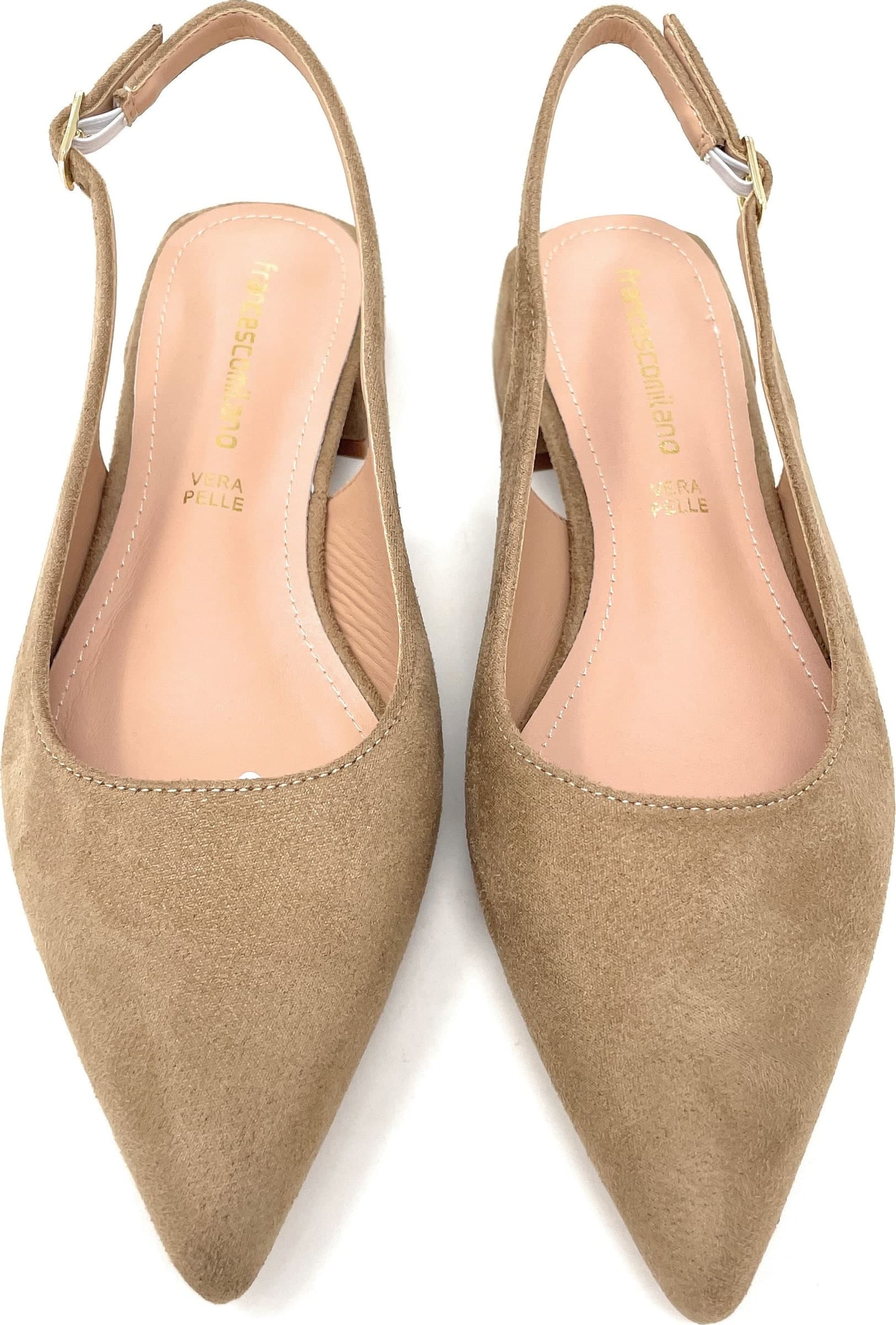 Francesco Milano sling back in camoscio firenza taupe E08-01C in prodotto Teresi Calzature - Marsala, commercioVirtuoso.it
