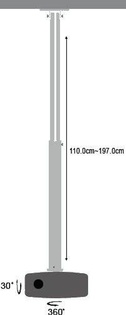 Supporto a soffitto profess. per proiettori estensione 110 - 197 cm in Supporti per proiettori Scontolo.net - Potenza, commercioVirtuoso.it