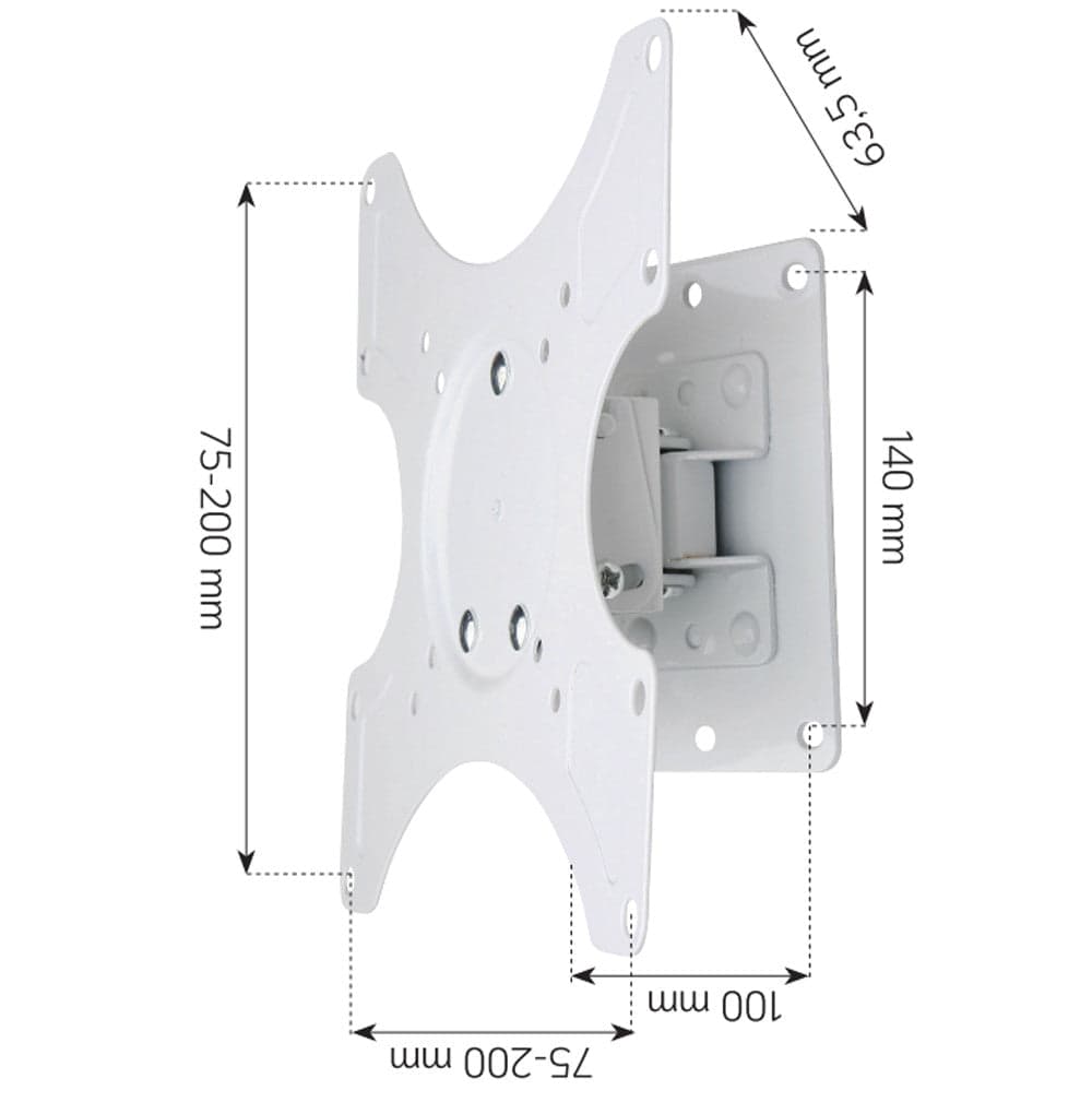 Supporto a muro per TV LED LCD 19 - 37'' inclinabile 1 snodo Bianco in Supporti da parete e da soffitto Scontolo.net - Potenza, commercioVirtuoso.it