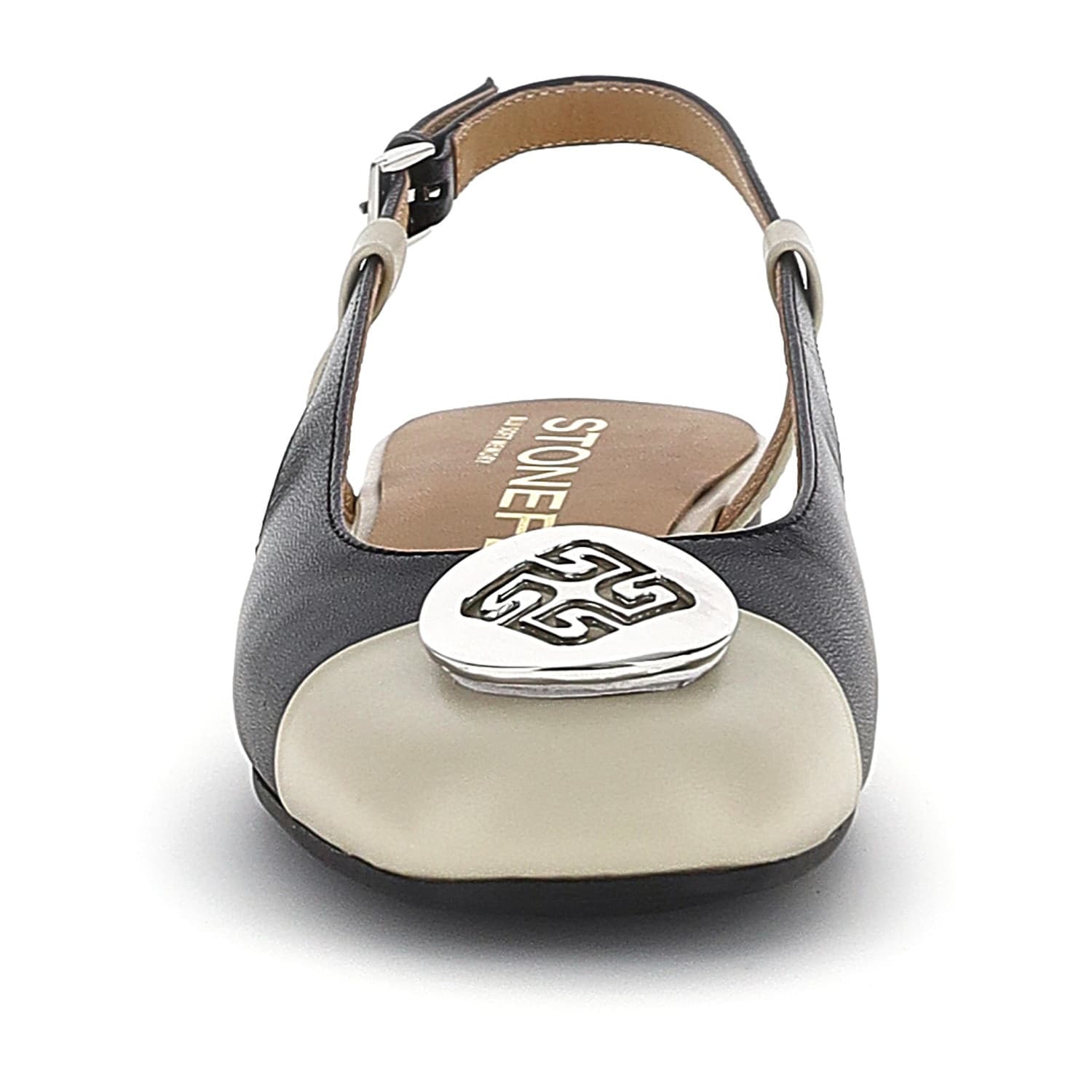 Stonefly slingback da donna Sally 5 in pelle nero bianco 223553 in prodotto Teresi Calzature - Marsala, commercioVirtuoso.it