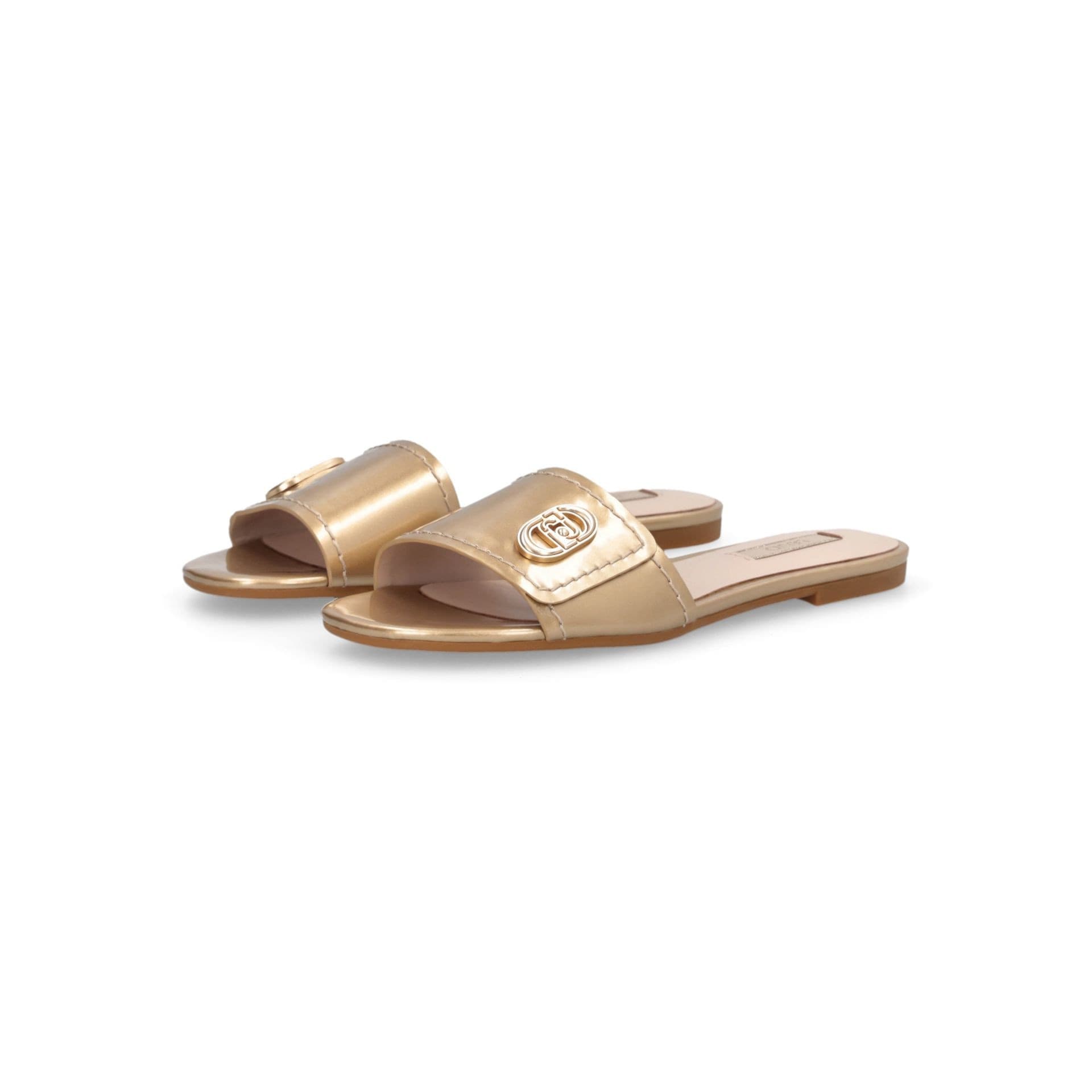 Liu Jo ciabatte flat donna Sandy 03 light gold SA6127EX029 in prodotto Teresi Calzature - Marsala, commercioVirtuoso.it