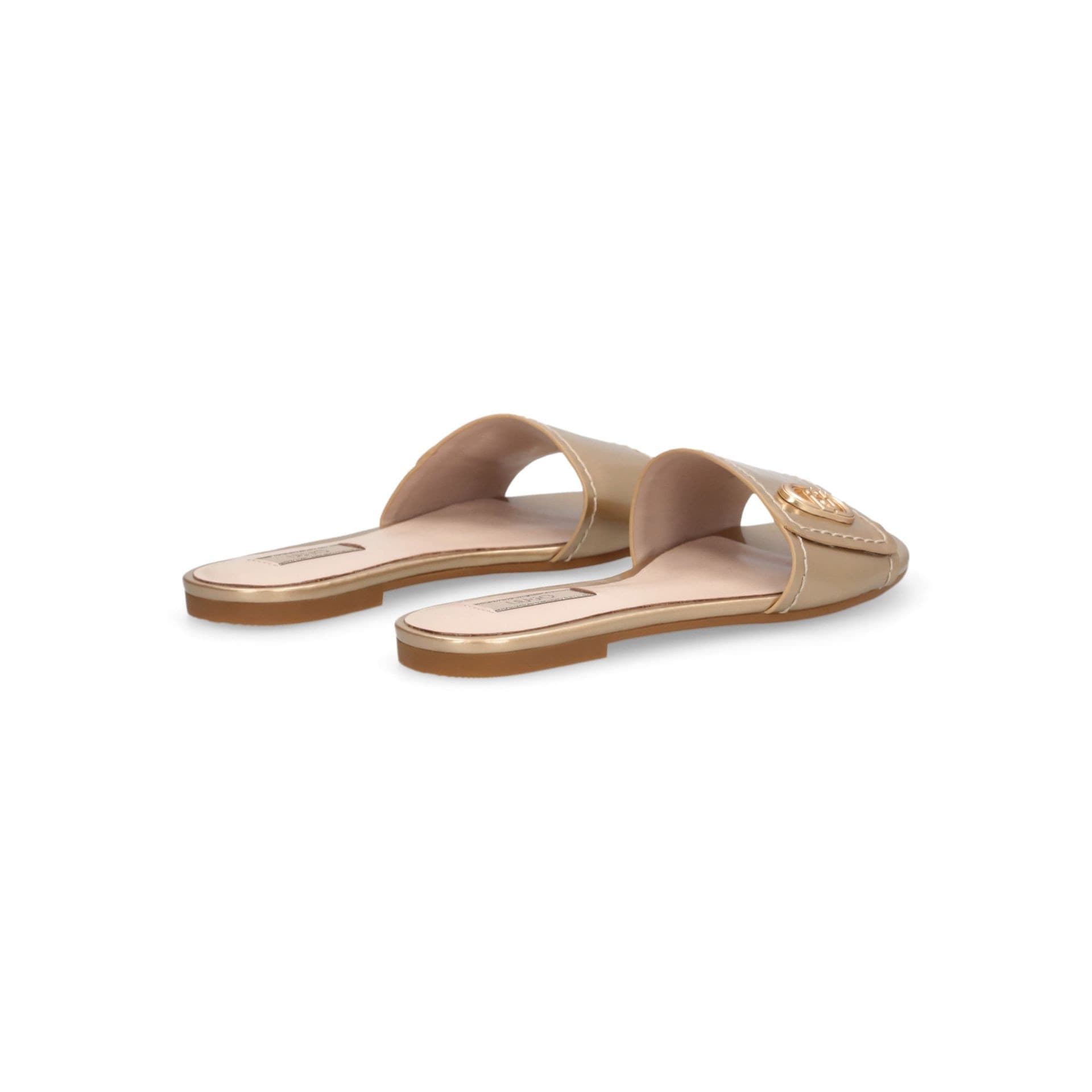 Liu Jo ciabatte flat donna Sandy 03 light gold SA6127EX029 in prodotto Teresi Calzature - Marsala, commercioVirtuoso.it