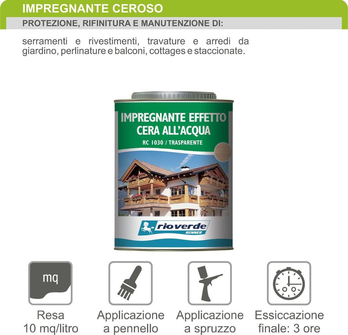 Renner RC 750ml impregnante acqua effetto cera per esterni ed interni in Vernice Aloiserw.com - Altomonte, commercioVirtuoso.it