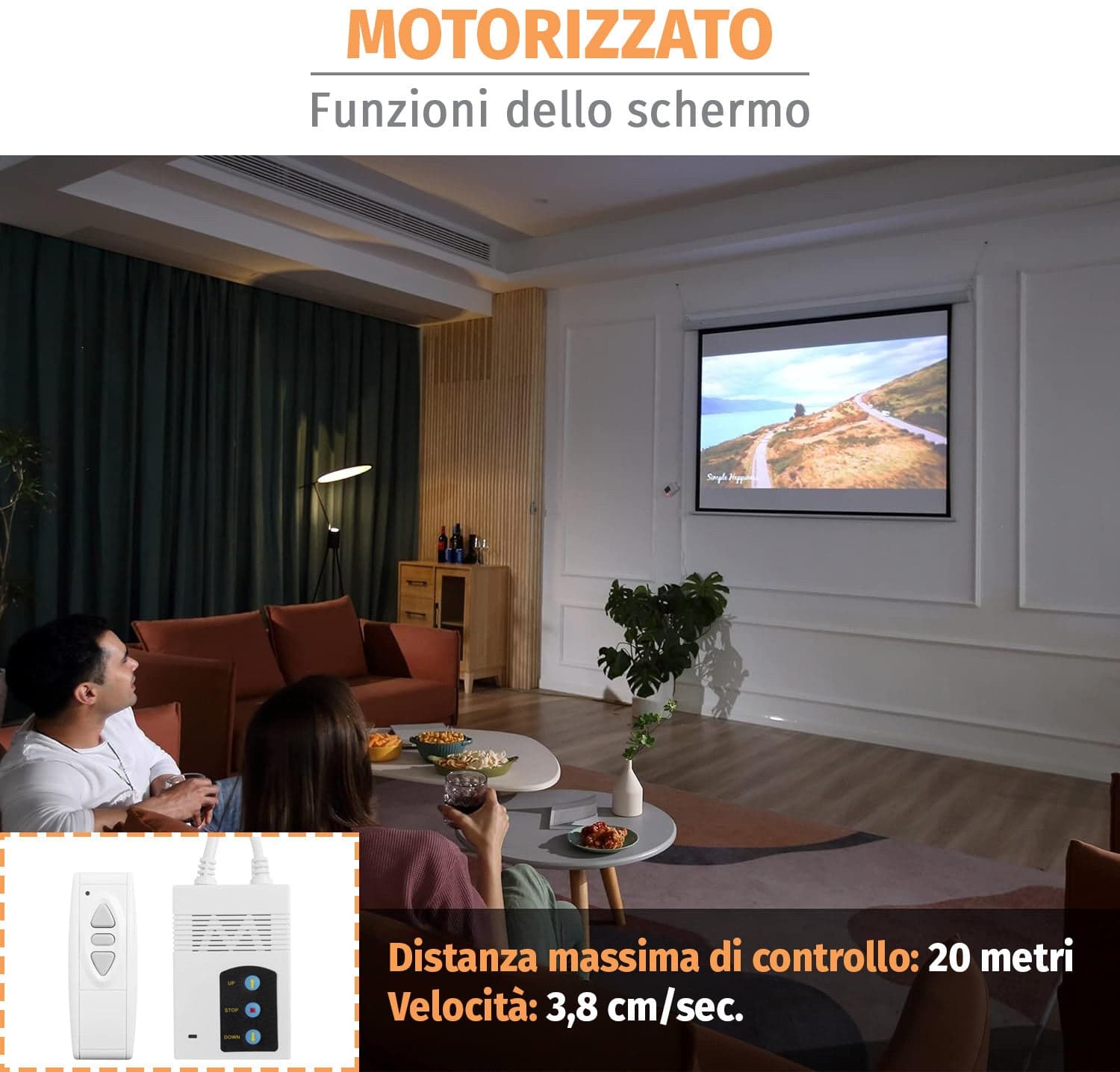 Schermo di Proiezione Motorizzato 112'' 200x200 PSA-112-2 in Schermi di proiezione Scontolo.net - Potenza, commercioVirtuoso.it