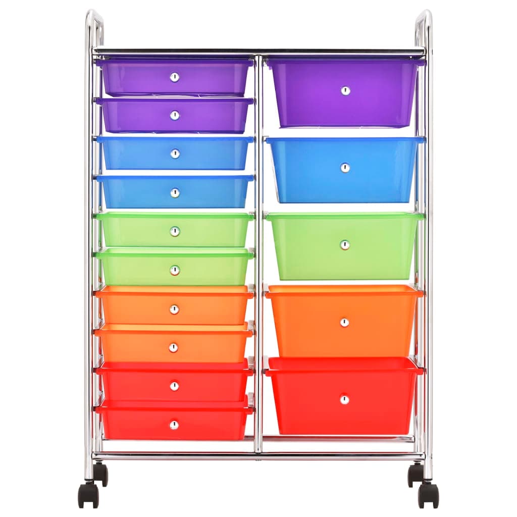 Carrello Portaoggetti XXL 15 Pratico Cassetti Multicolore in Plastica Cromo in Cassettiere Esplodia - Napoli, commercioVirtuoso.it