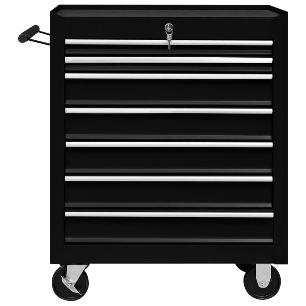 Carrello Portautensili 7 Cassetti in Acciaio Nero con Ruote e Chiusura in Armadi per utensili Esplodia - Napoli, commercioVirtuoso.it