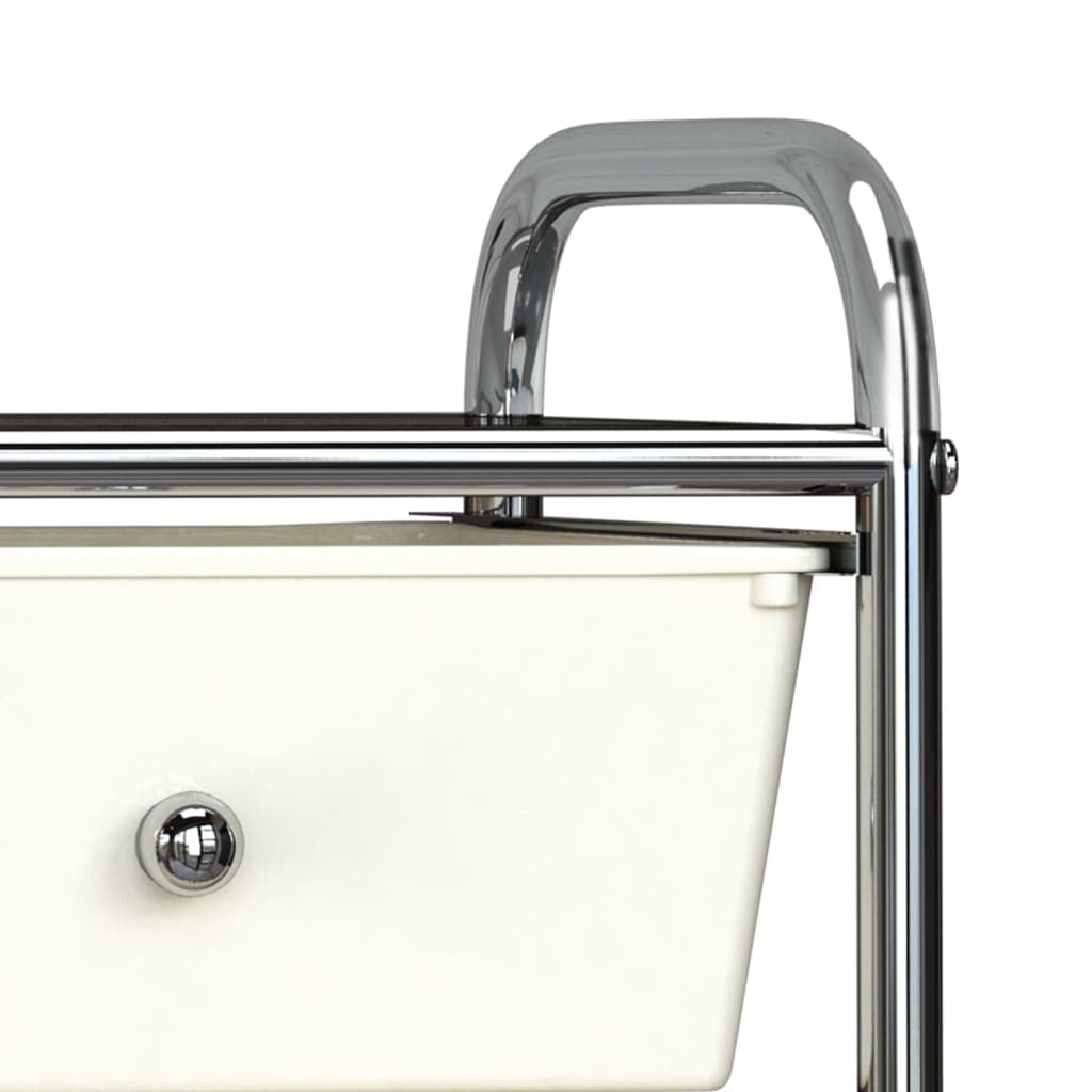 Carrello Portaoggetti Mobile con 4 Cassetti Rimovibili in Plastica Cromo Bianco in Carrelli porta oggetti Esplodia - Napoli, commercioVirtuoso.it