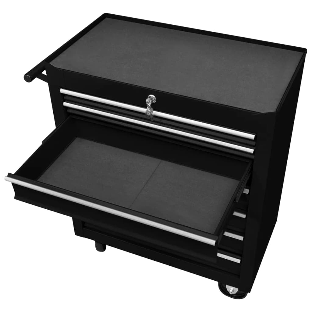 Carrello Portautensili 7 Cassetti in Acciaio Nero con Ruote e Chiusura in Armadi per utensili Esplodia - Napoli, commercioVirtuoso.it