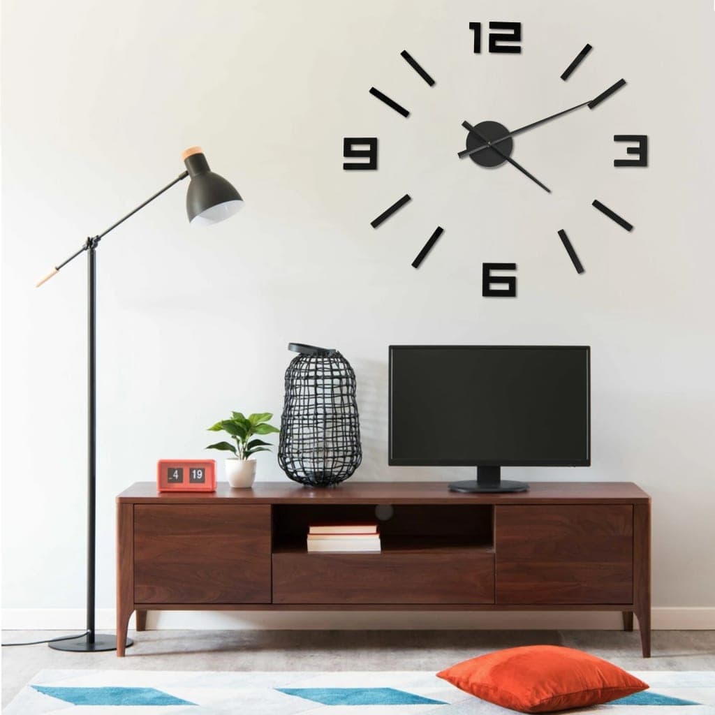 Orologio da Parete fai da te Effetto 3D 100cm XXL Design Moderno Versatile Nero in Orologi da parete Esplodia - Napoli, commercioVirtuoso.it