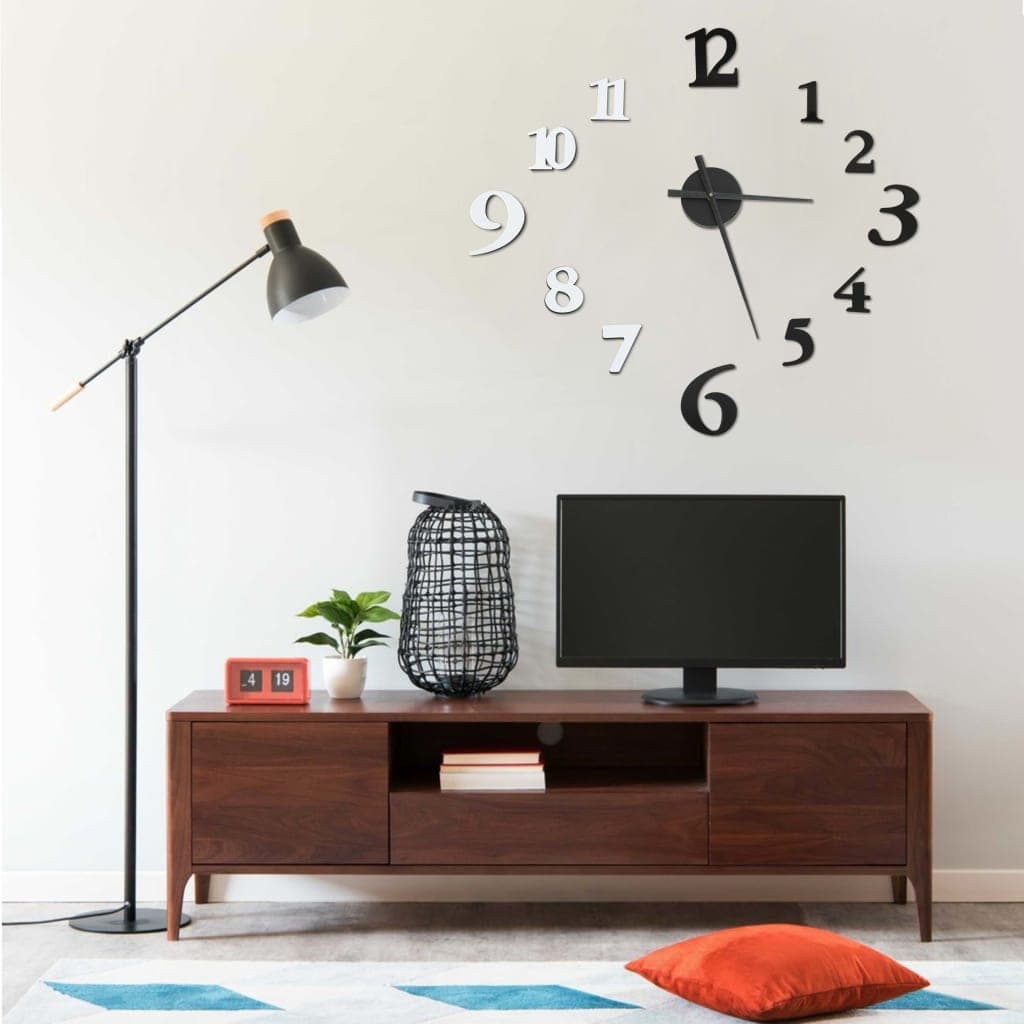 Orologio da Parete fai da te Effetto 3D 100 cm Design Moderno XXL Bianco e Nero in Orologi da parete Esplodia - Napoli, commercioVirtuoso.it