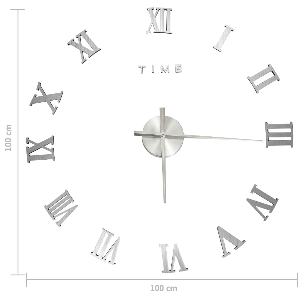Orologio da Parete Tridimensionale fai da te Design Moderno Argento 100 cm XXL in Orologi da parete Esplodia - Napoli, commercioVirtuoso.it