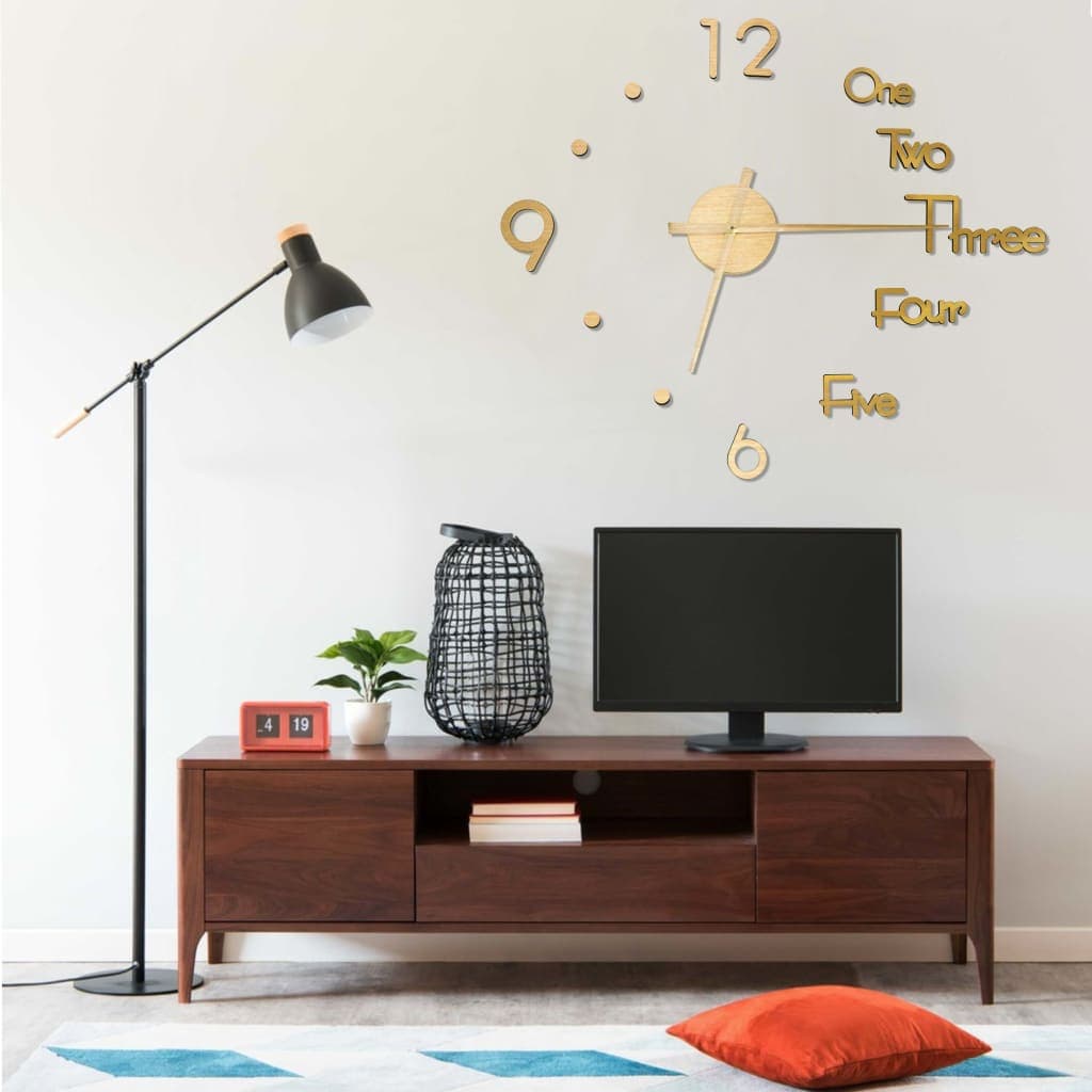 Orologio da Parete fai da te Effetto 3D 100cm XXL Design Moderno e Versatile Oro in Orologi da parete Esplodia - Napoli, commercioVirtuoso.it