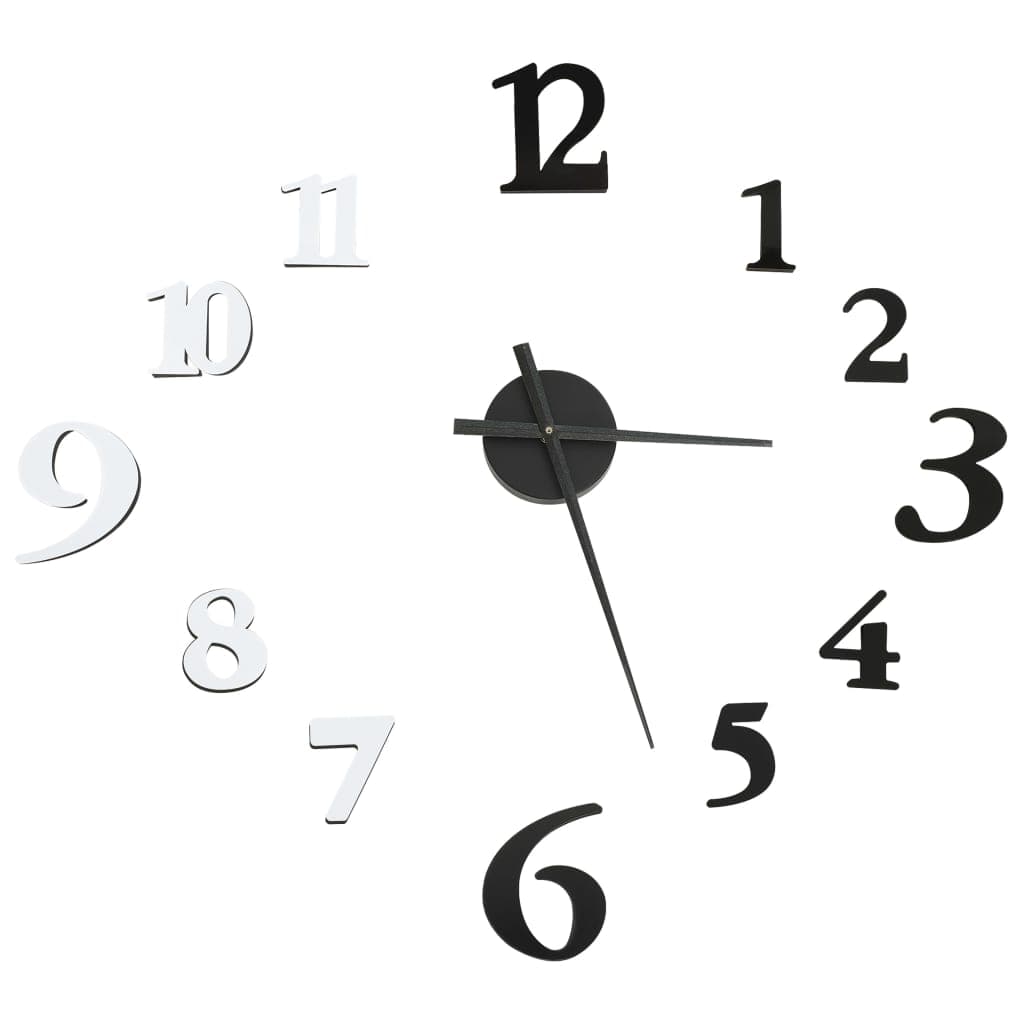 Orologio da Parete fai da te Effetto 3D 100 cm Design Moderno XXL Bianco e Nero