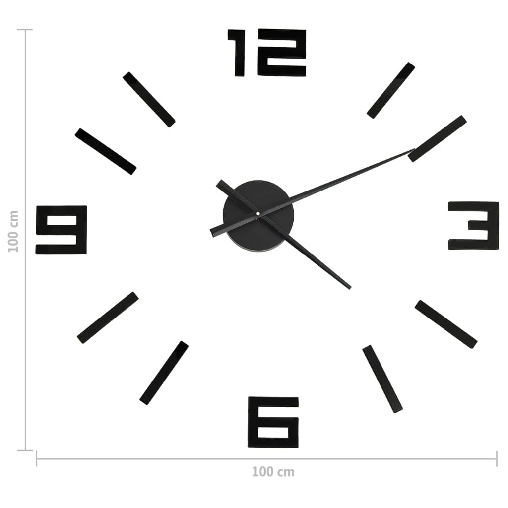 Orologio da Parete fai da te Effetto 3D 100cm XXL Design Moderno Versatile Nero in Orologi da parete Esplodia - Napoli, commercioVirtuoso.it
