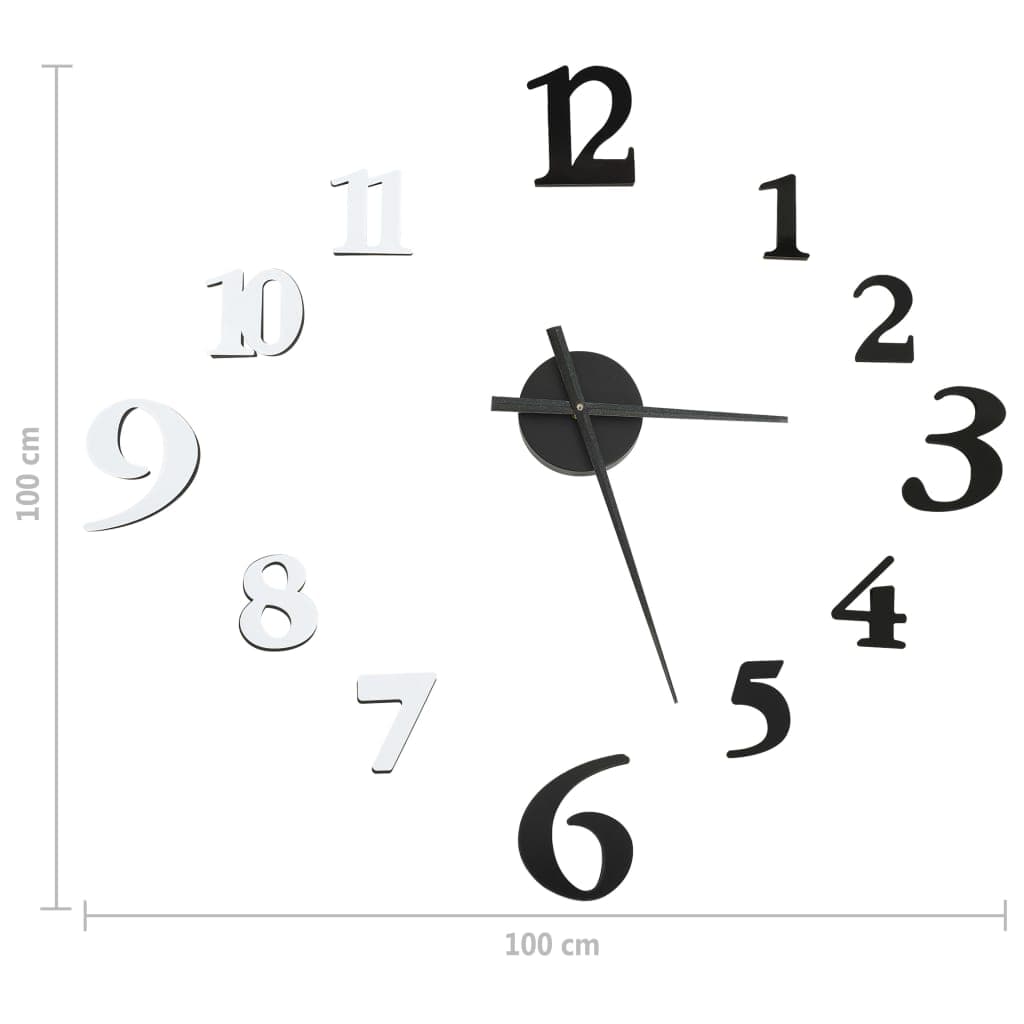 Orologio da Parete fai da te Effetto 3D 100 cm Design Moderno XXL Bianco e Nero in Orologi da parete Esplodia - Napoli, commercioVirtuoso.it